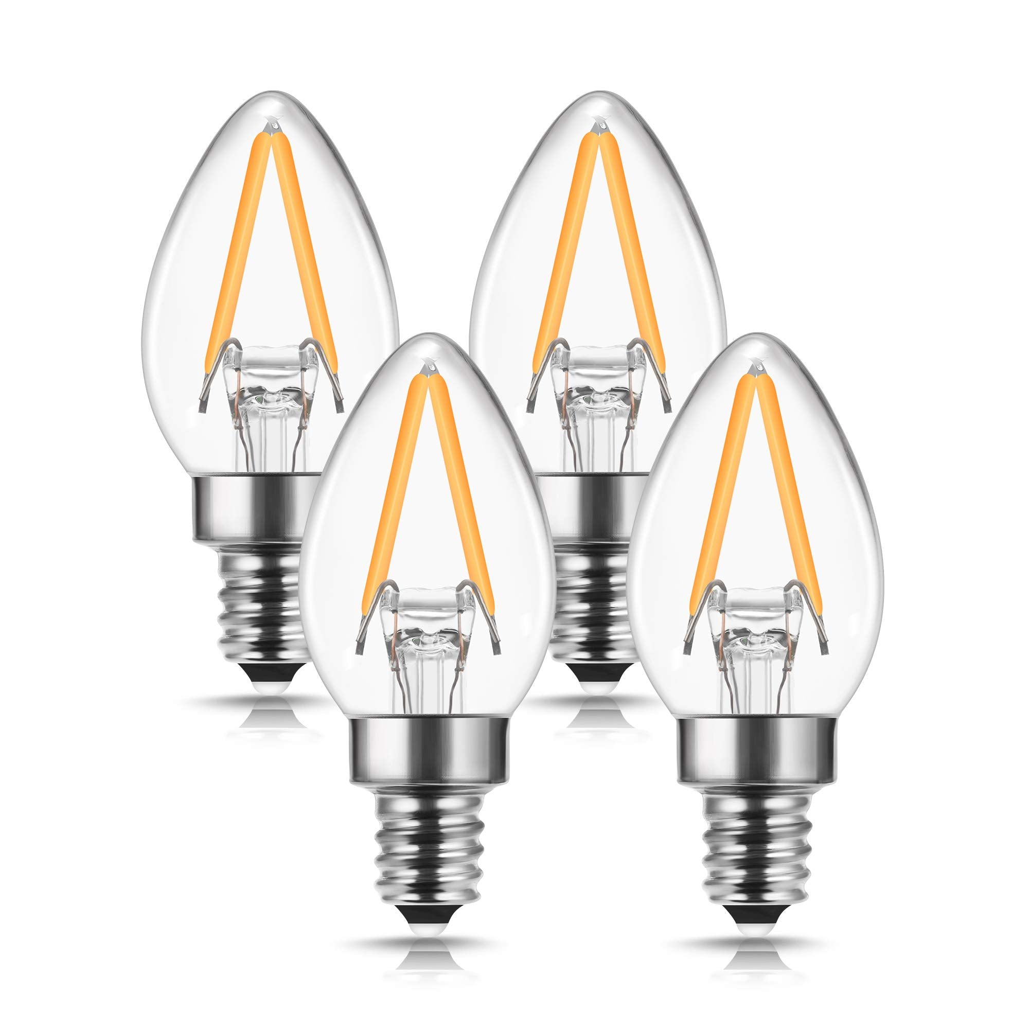 Doresshop C7 Mini Candelabra Led Bulb, Led Filament Night Bulb, Christmas Light Bulbs, 2W (20W Equivalent), E12 Candelabra Base,