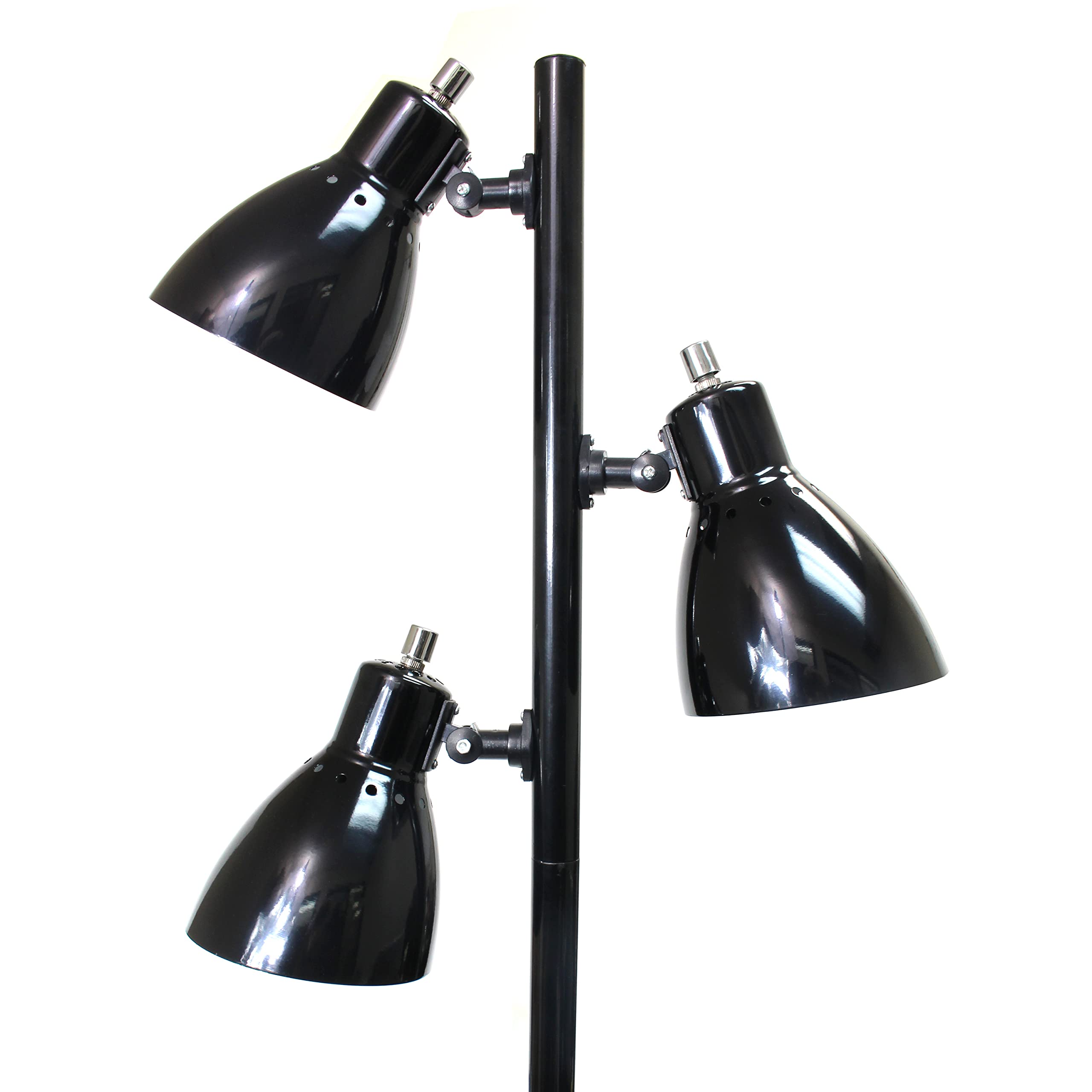 Simple Designs Lf2007-Blk Metal 3 Light Tree Floor Lamp, Black