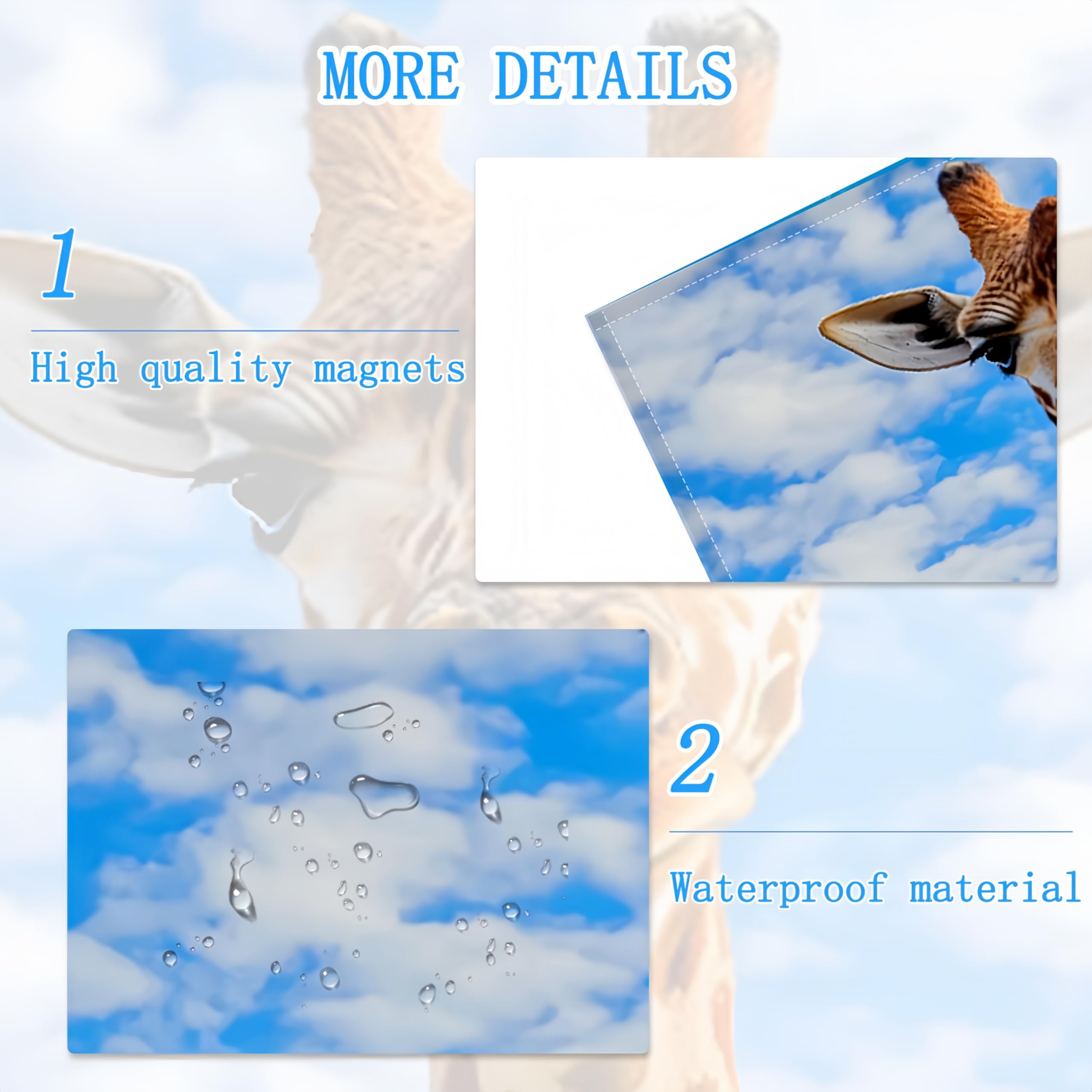 SCWISOAS Fluorescent Light Covers - 4 Pack Magnetic Polyester Giraffe 2ft x 4ft for Classroom, Home, Office Overhead Lighting