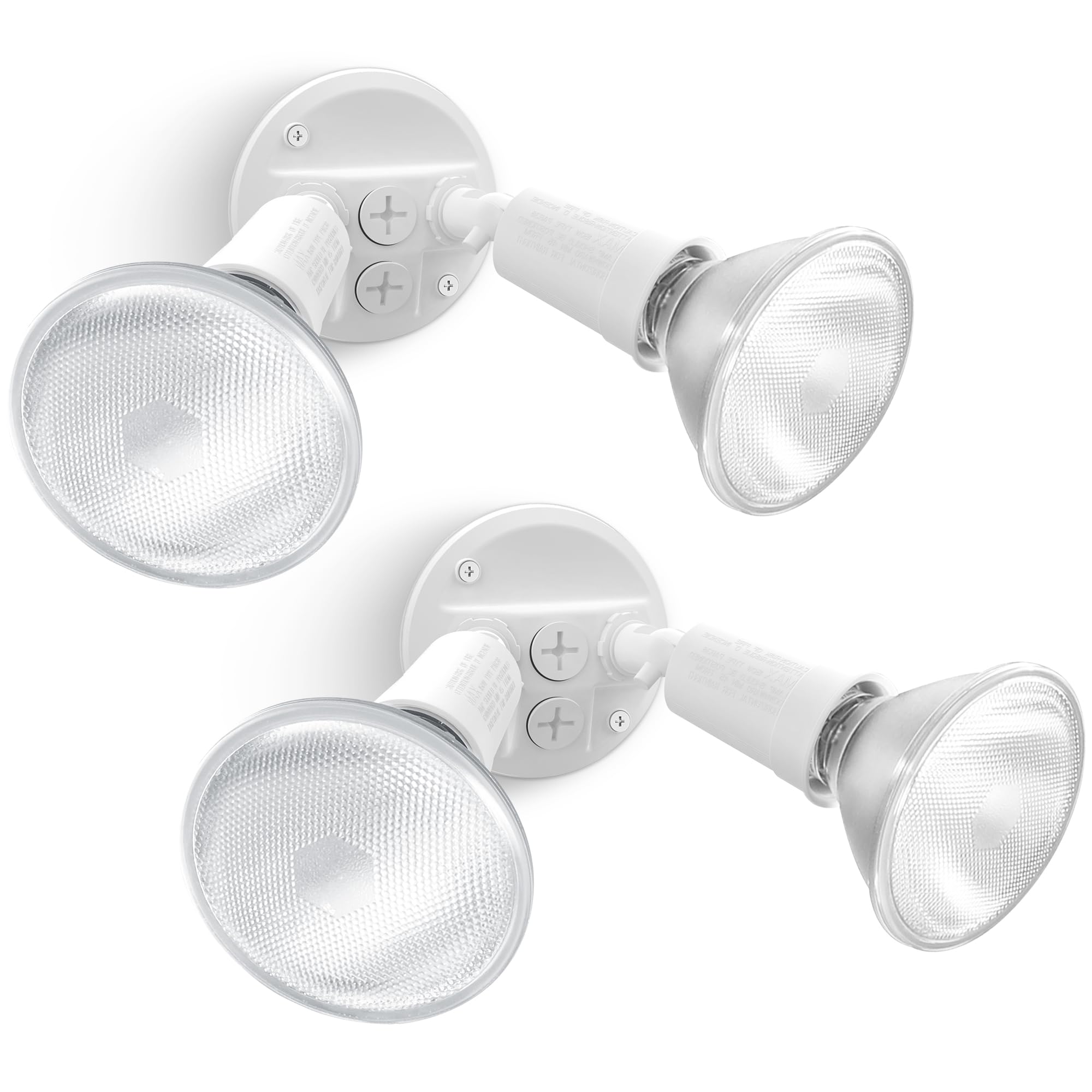 Lutec 2 Pack Adjustable Twin Par Holder Outdoor Flood Lights, Switch Controlled Security Lights, Floodlights Fixture, Waterproof