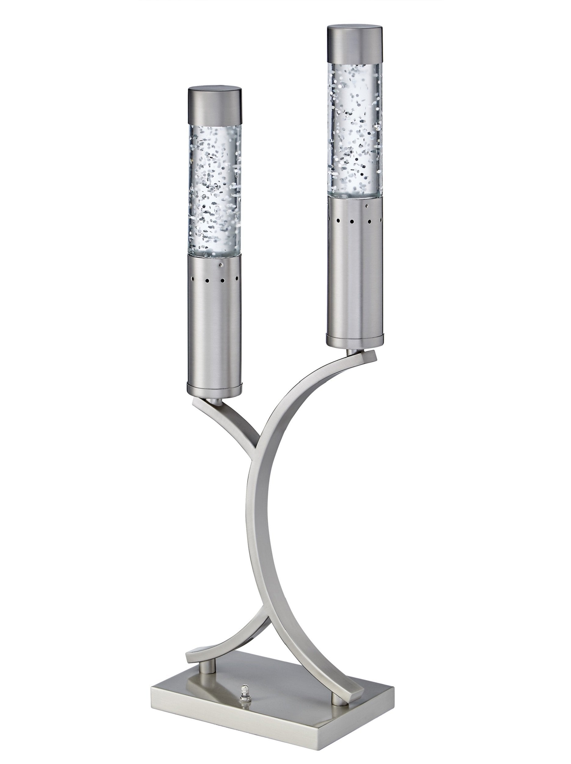 Homelegance Mood Light - Two Sparkling Decorative Water-Drop Design, Table Top, Satin Nickel Finish, Model H10076, Metallic Color