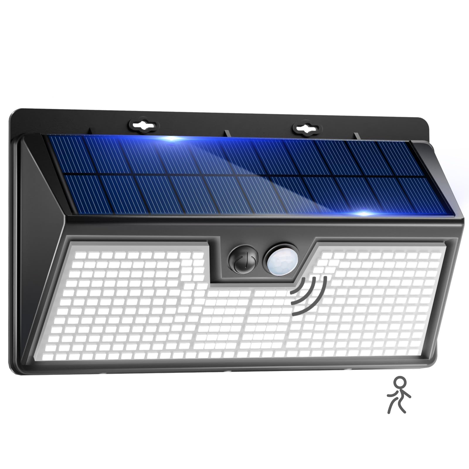 vighep Solar Motion Lights Outdoor, 318 LED, Waterproof, 3 Lighting Modes, Cold White, 1 Pack, Black