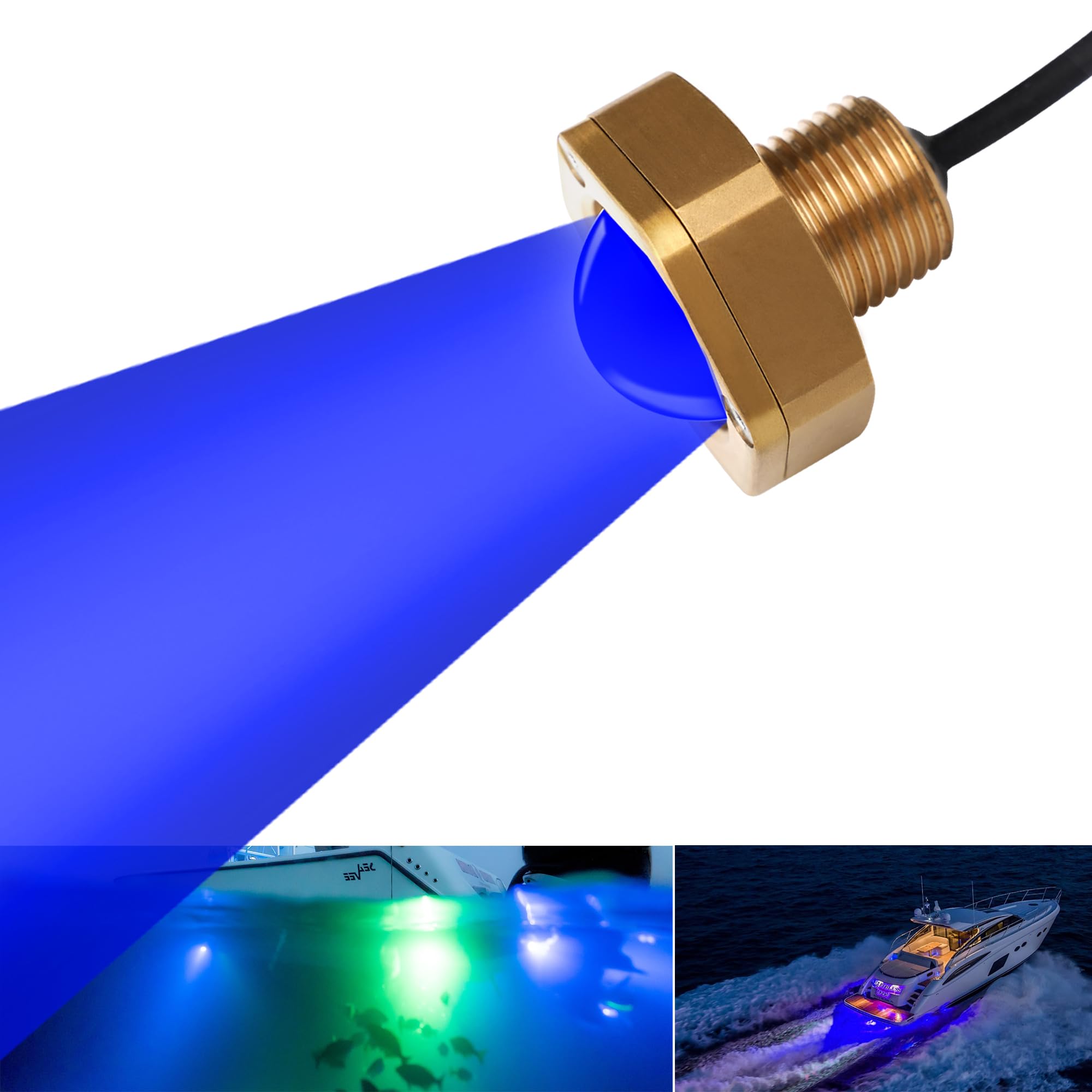 NBWDY Boat Drain Plug Light - IP68 Waterproof LED, 4100LM, Remote Control, Blue, 1 Pcs