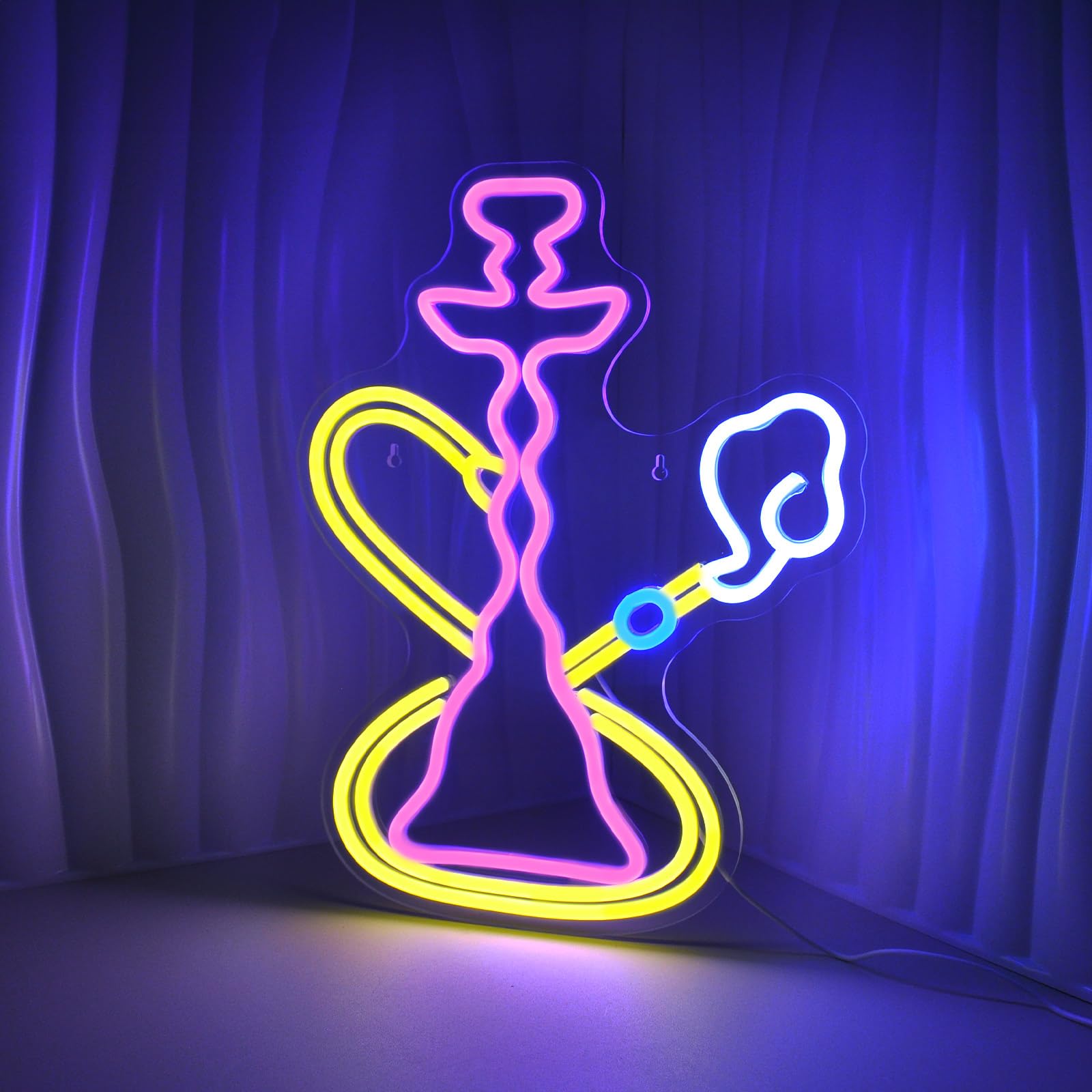 JEDAEMEN Pink Neon Wall Sign - Yellow LED Light for Room Decor, USB Powered, Hookah Style, Ideal for Birthday Party Decorations