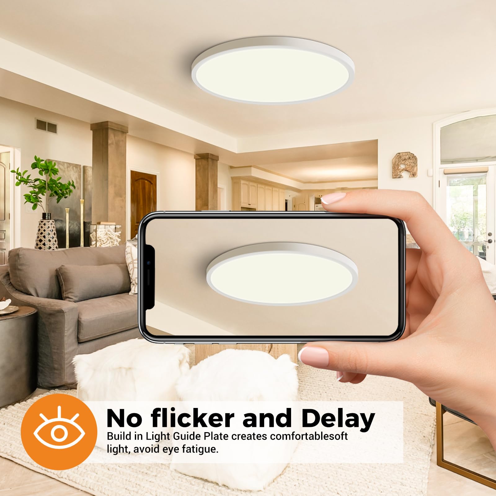 12Pack Led Flush Mount Ceiling Light,280W Equivalent Super Slim Led Ceiling Light, 3000K-6500K Selectable, 24W 2800Lm Round Ligh