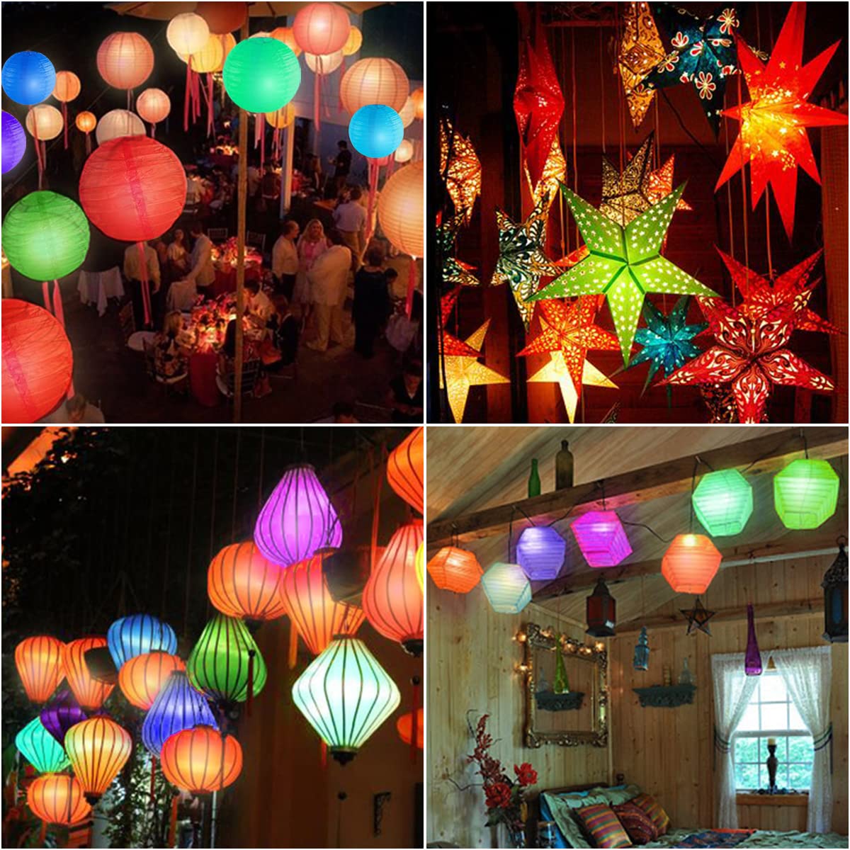 Loguide Led Lantern Lights,24 Pack Multicolor,Twinkle Led String Lights Decorative For Paper Lanterns Balloons Floral Festival
