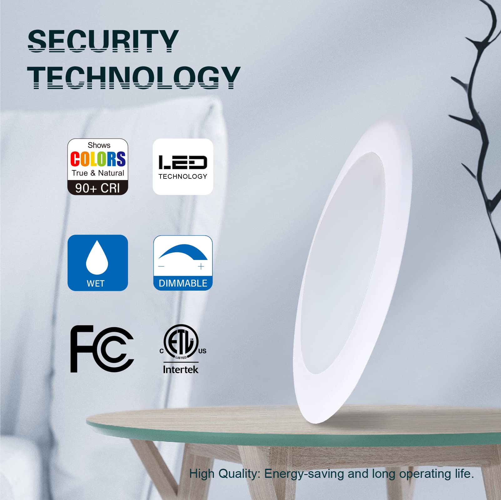 TOPELER Dimmable Flush Mount Ceiling Light 15W LED 3000K Warm White 1000lm Metal 6 Pack Model CDR615B-T-W-3K-6