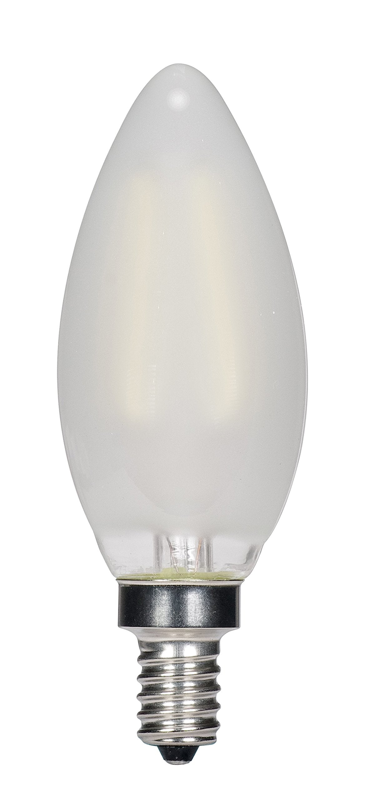 Satco B11 3.5W LED Light Bulb, Frosted, Candelabra Base, 2700K Warm White, 6 Pack