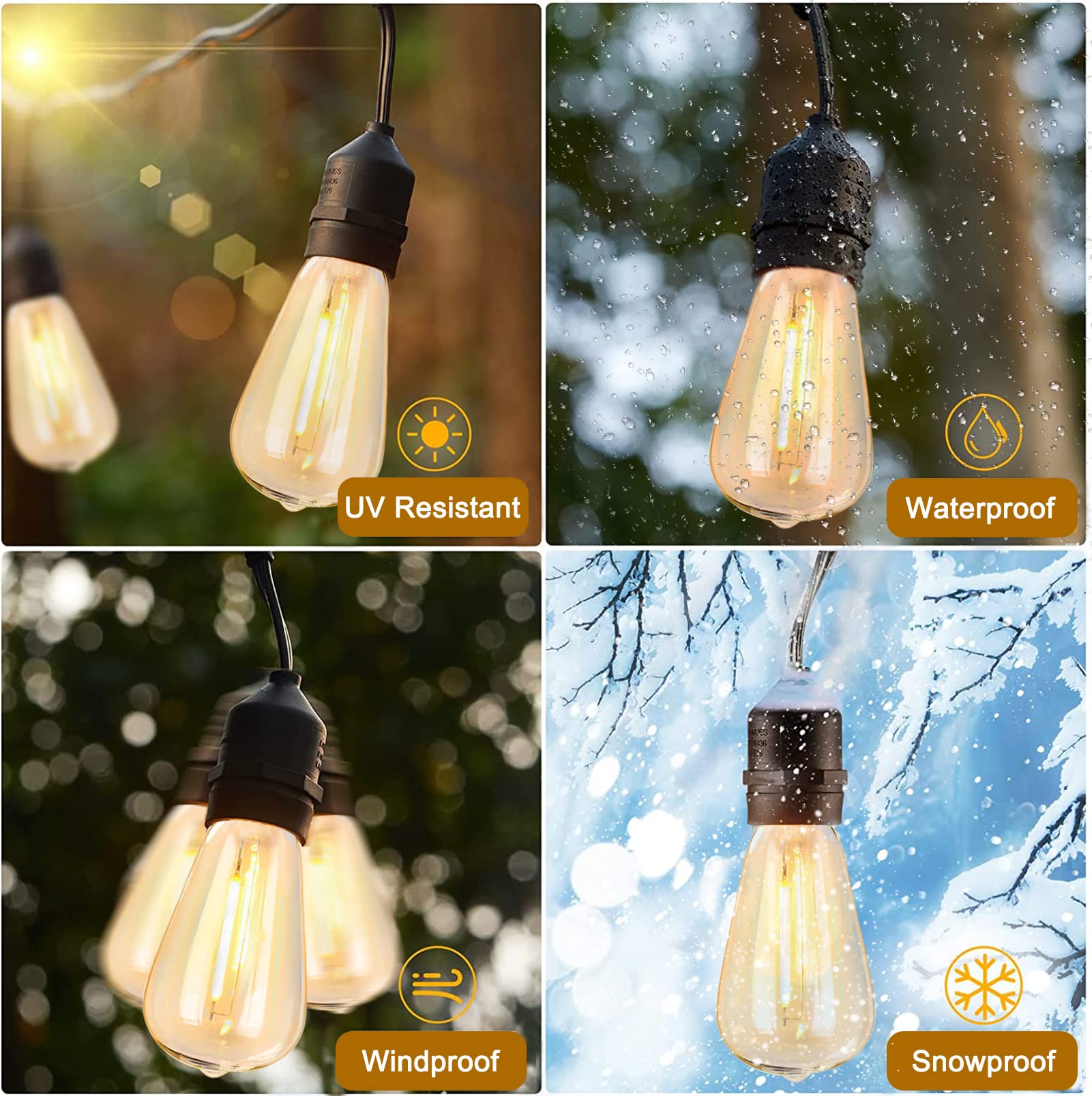 Abeja 10 Pack Led Edison Light Bulbs, 0.6 Watt/E17 Screw Base St40 Replacement Bulbs, Shatterproof Dimmable Replacement Bulbs Fo