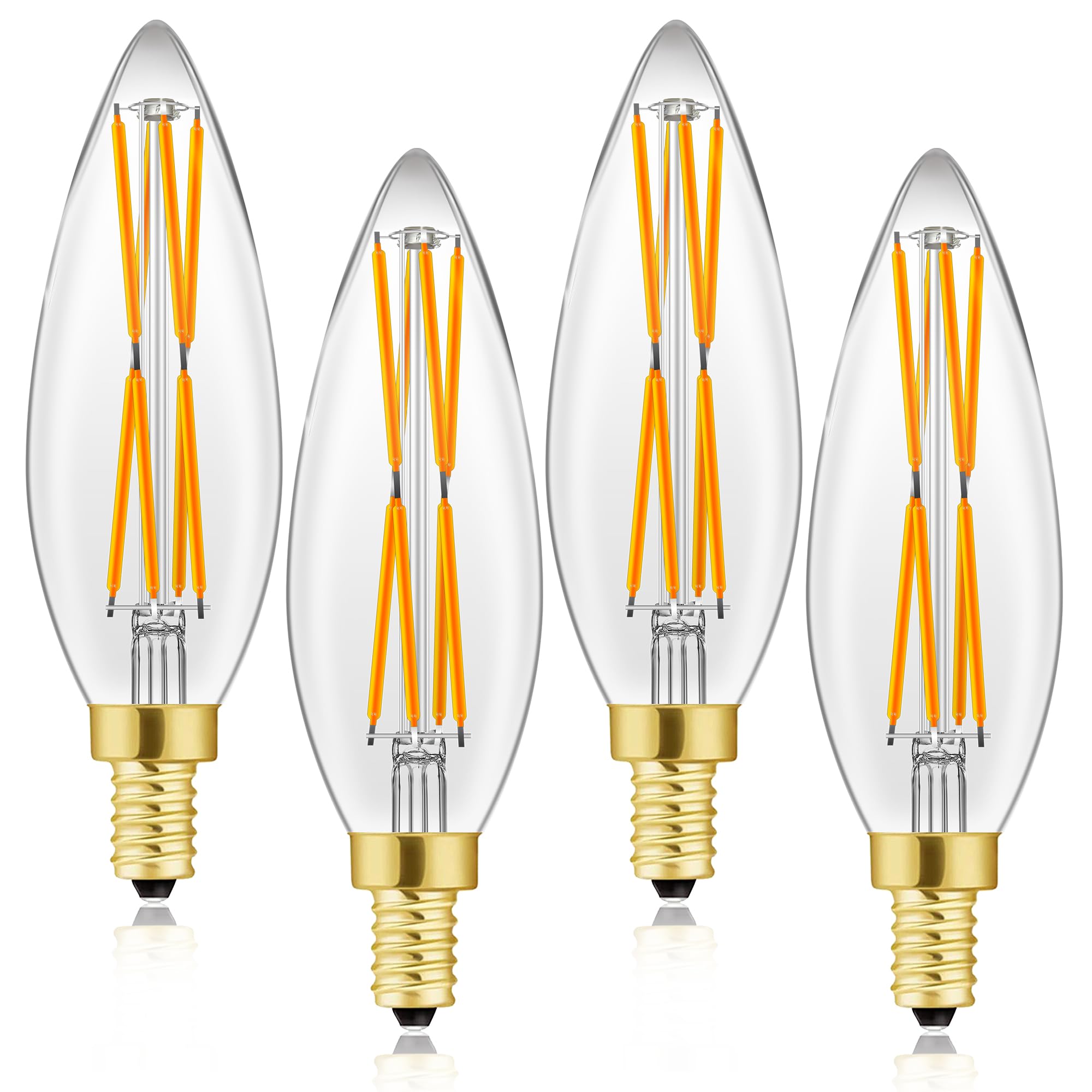E12 Led Bulb 8W,100 Watt Equivalent, Dimmable Candelabra Led Light Bulbs,Chandelier Light Bulbs 2700K Warm White,850Lm Edison Bu