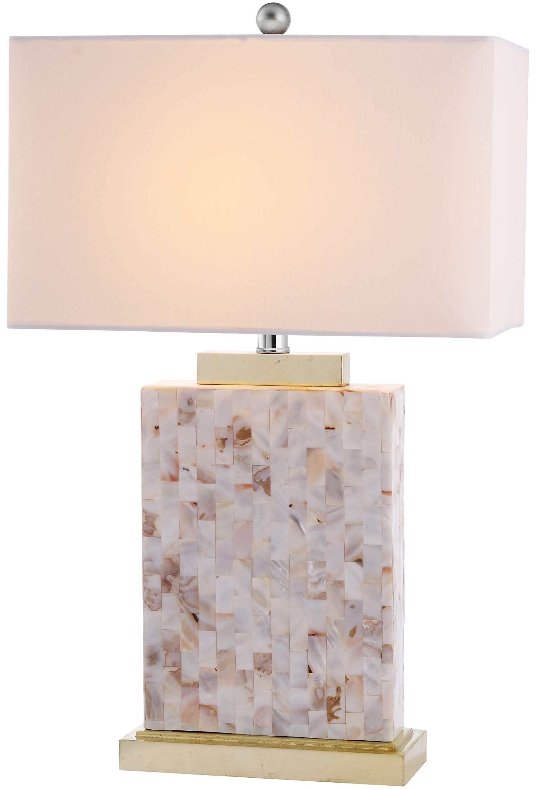 SAFAVIEH Lighting - Tory 24.5-Inch Shell Table Lamp Set of 2 - Coastal Sculpted Body Design - Ideal for Living Room, Bedroom, En