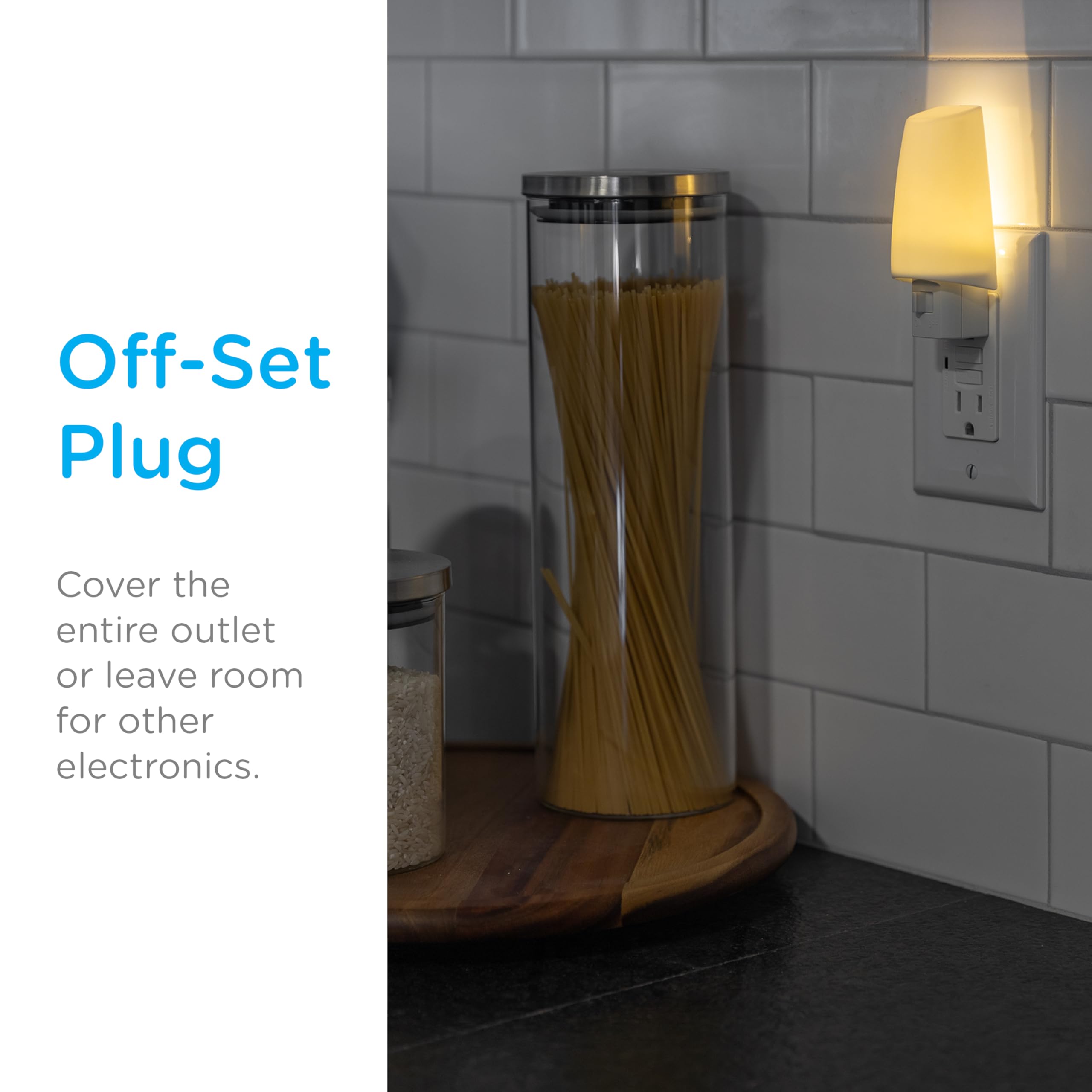 Lights By Night LED Night Light, Plug-in Manual On/Off, Warm White, Amber Shade, Model 44941, Ideal for Bedroom, Bathroom, Nursery