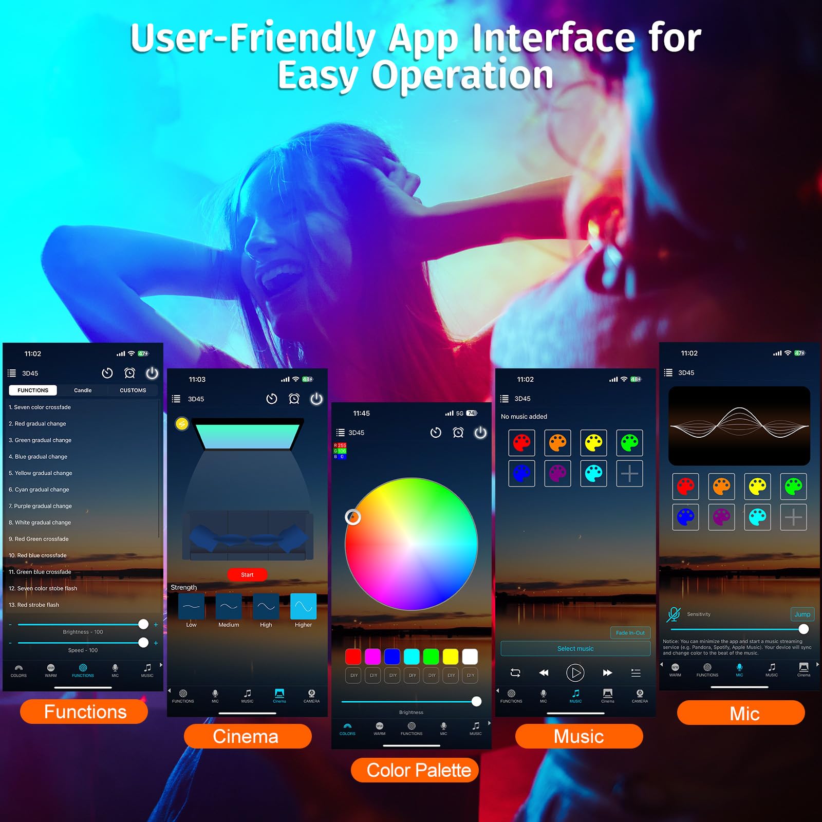 Neroupe Sunset Lamp Projector, APP Control, LED Mood Light, Model N05, Upgraded Version