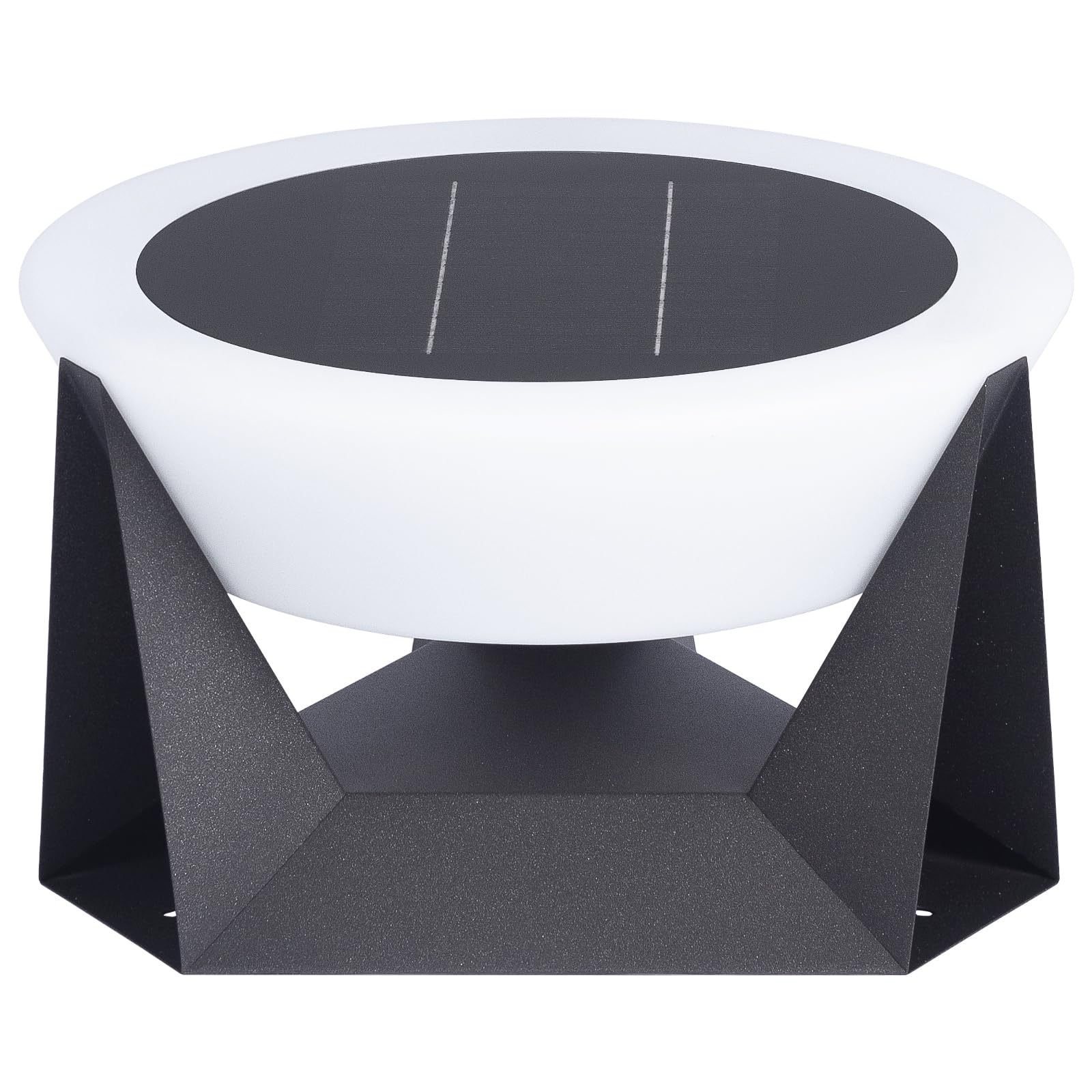 Mvbt Solar Post Light, 15'' Outdoor Column Pillar Lamp Ip54 Waterproof Modern 3000K Led Lantern Large Landscape Lighting Fixture