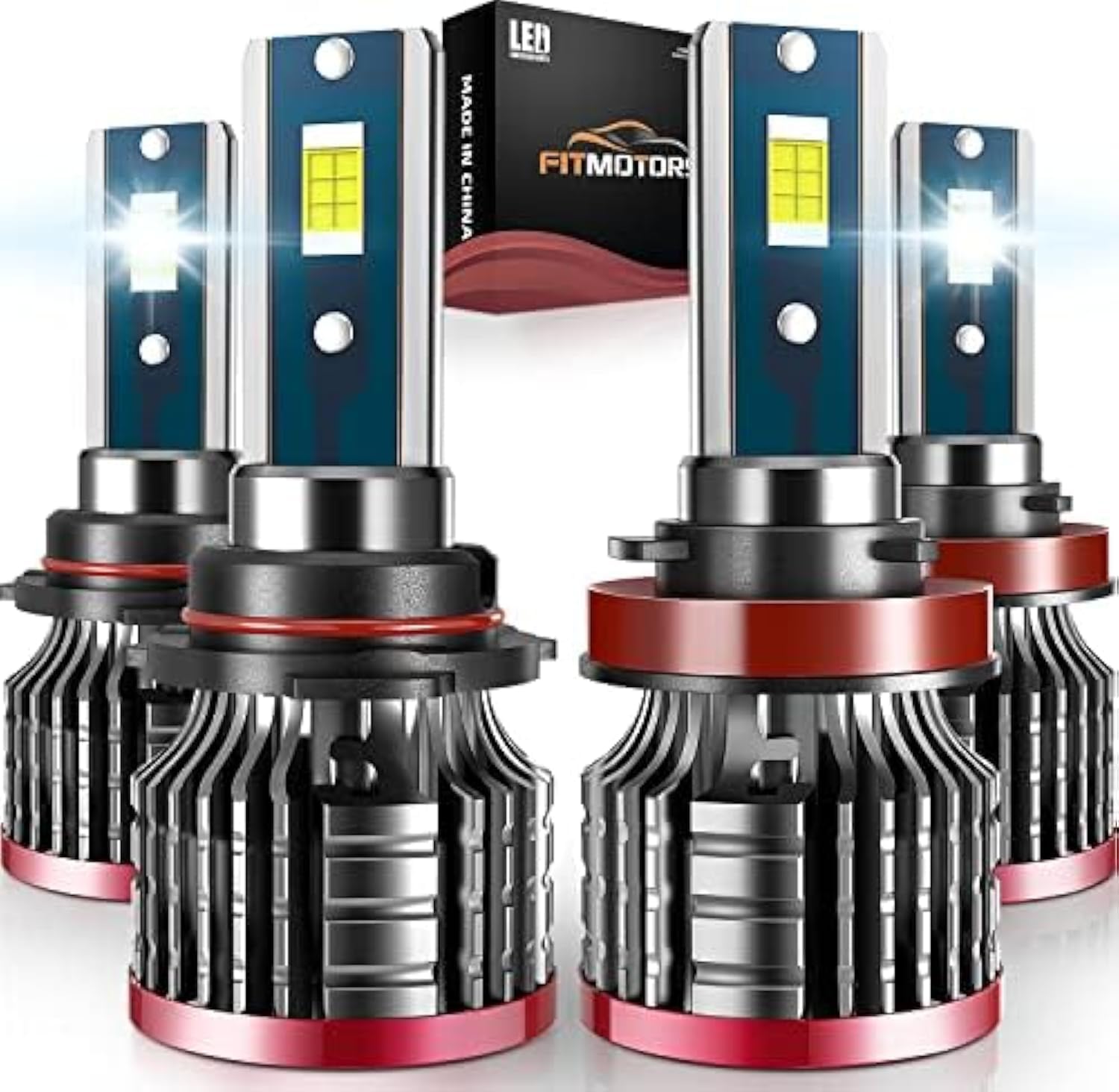 FITMOTORS LED Fog Light Bulbs, 160W 32000 Lumens, 6500K Cool White, Pack of 4, 9005/H11/H8/H9,