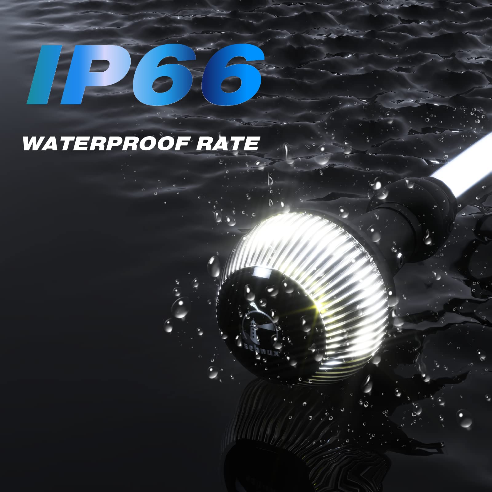 Sebnux LED Boat Stern Light - Foldable Design, 6 Inch Size, Nature White 5000K, Model STL001 for Pontoon and Fishing Boats