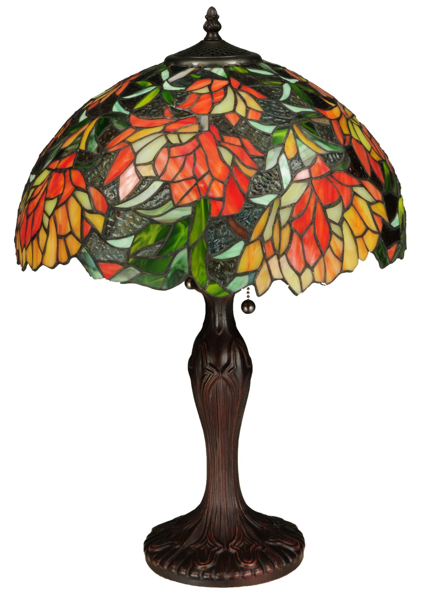 Meyda Tiffany 23-Inch Lamella Table Lamp, Glass/Metal, Bronze/Dark, Model 134534