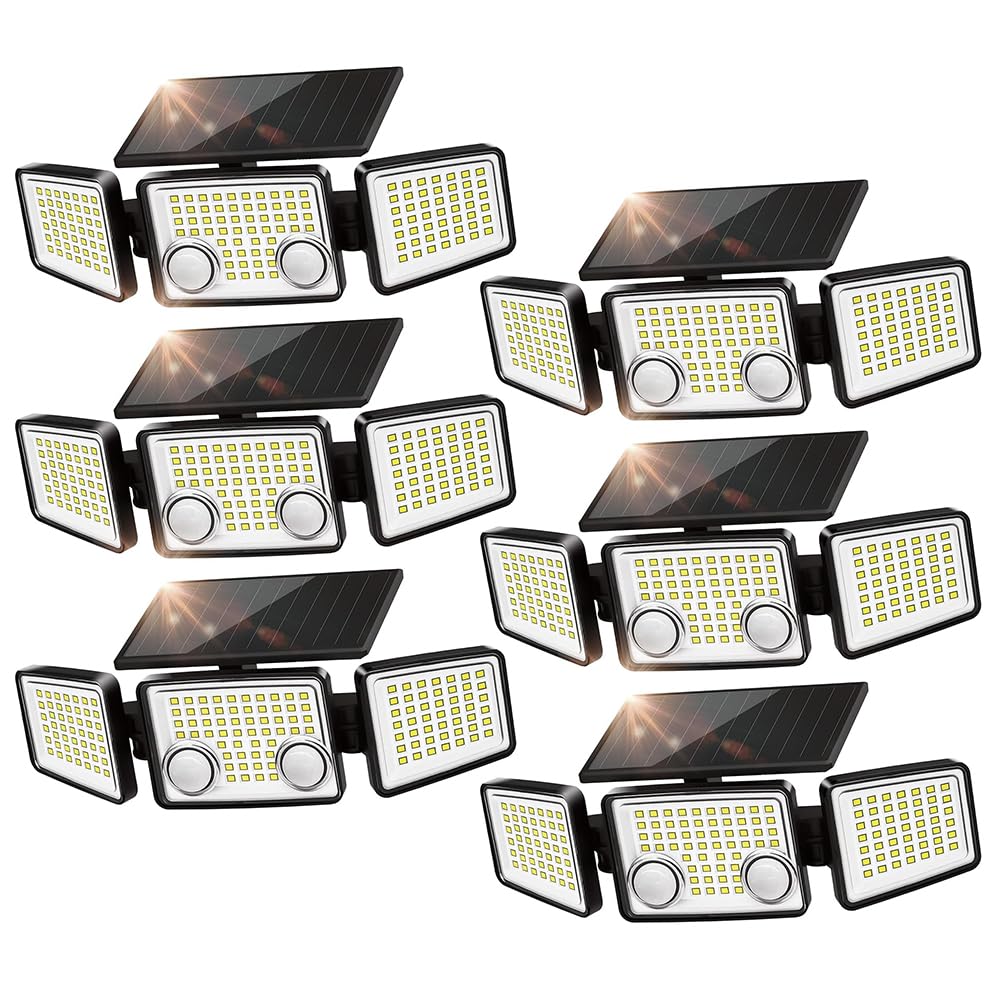 UME Solar Outdoor Lights 3000 Lumen 7000K, 152 LED Super Bright Motion Sensor Outdoor Lights with 2 Sensors, IP65 Waterproof 270