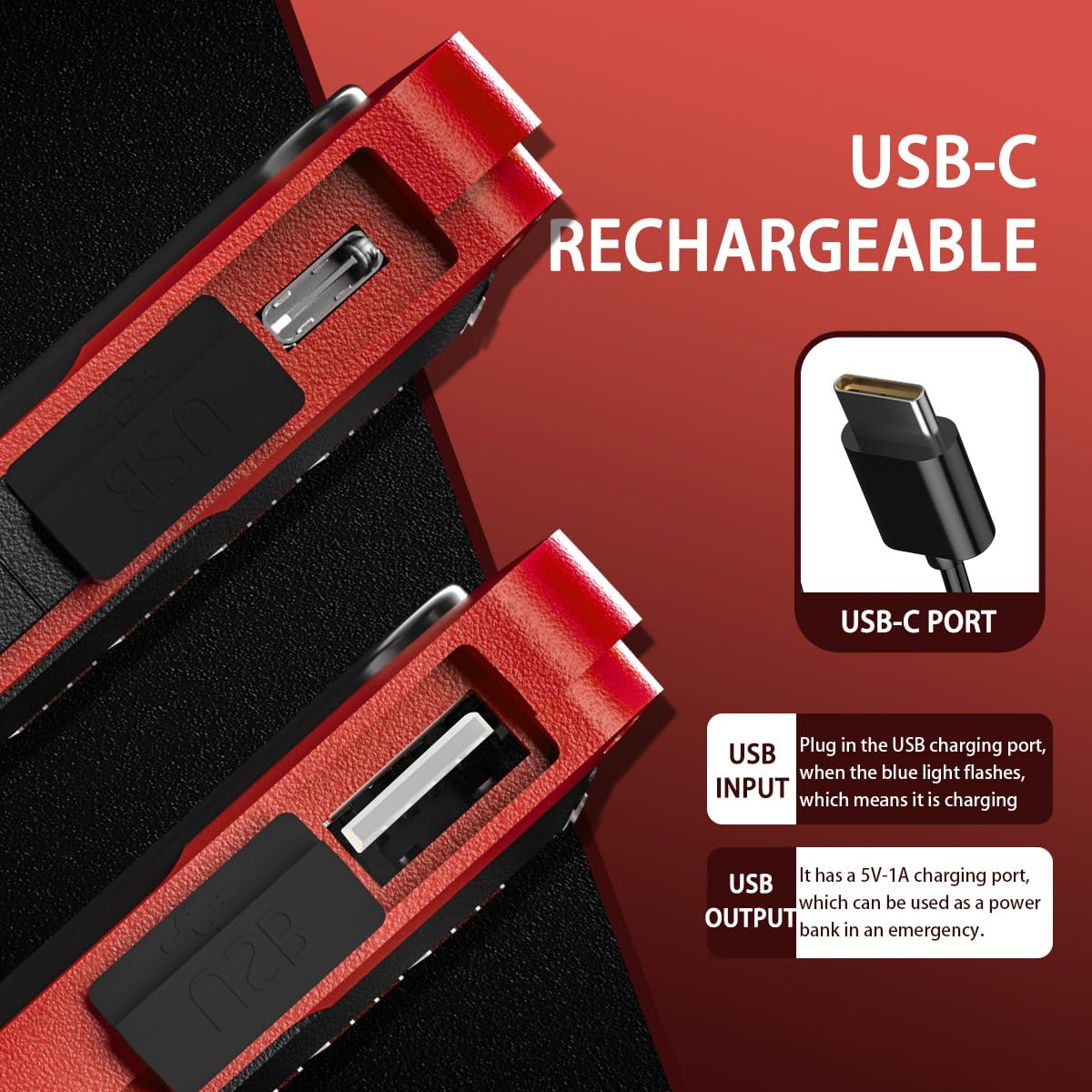 WARSUN Rechargeable Portable Magnetic Work Light, LED Flood Light Waterproof for Outdoor Camping Hiking Emergency Car Repairing