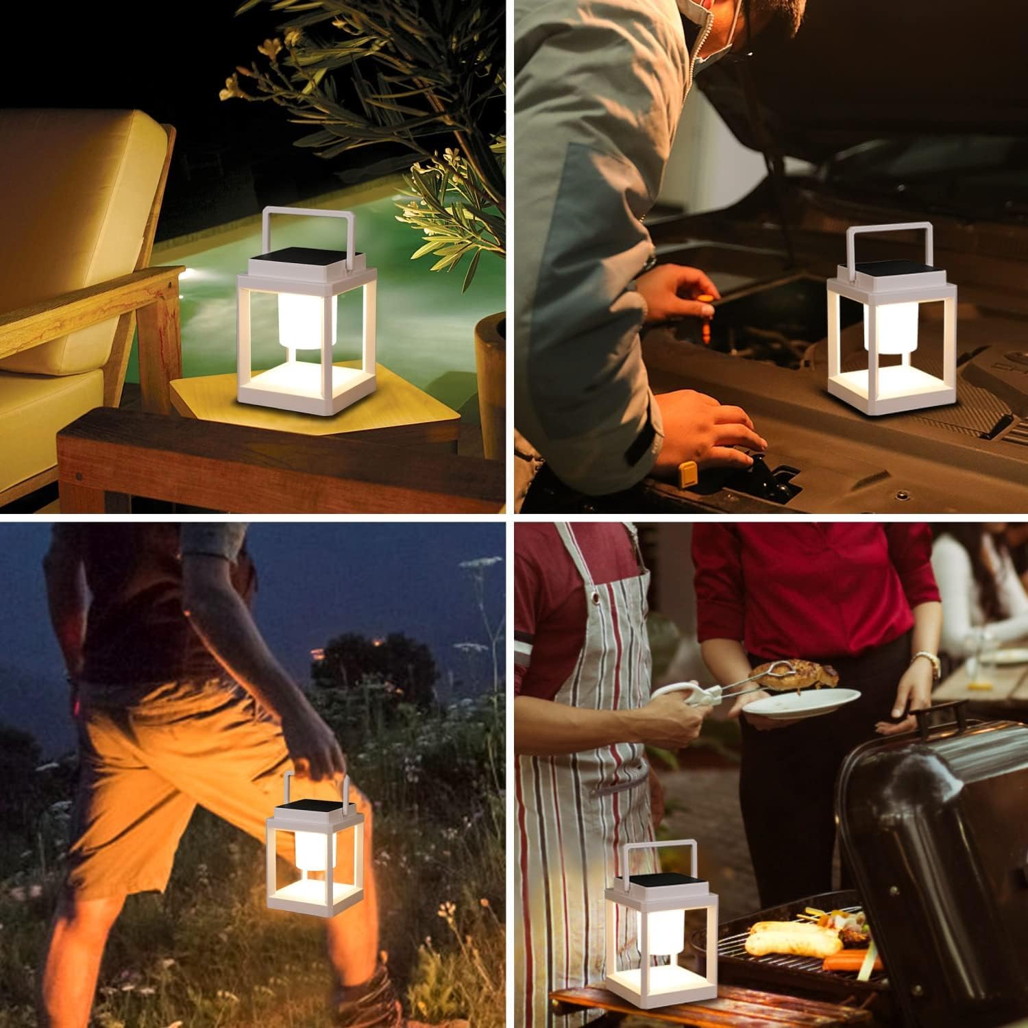 Outdoor Table Lamp, Led Lamps For Nightstand, Solar Lanterns Outdoor Hanging For Patio Waterproof, Cordless Battery Operated Lam