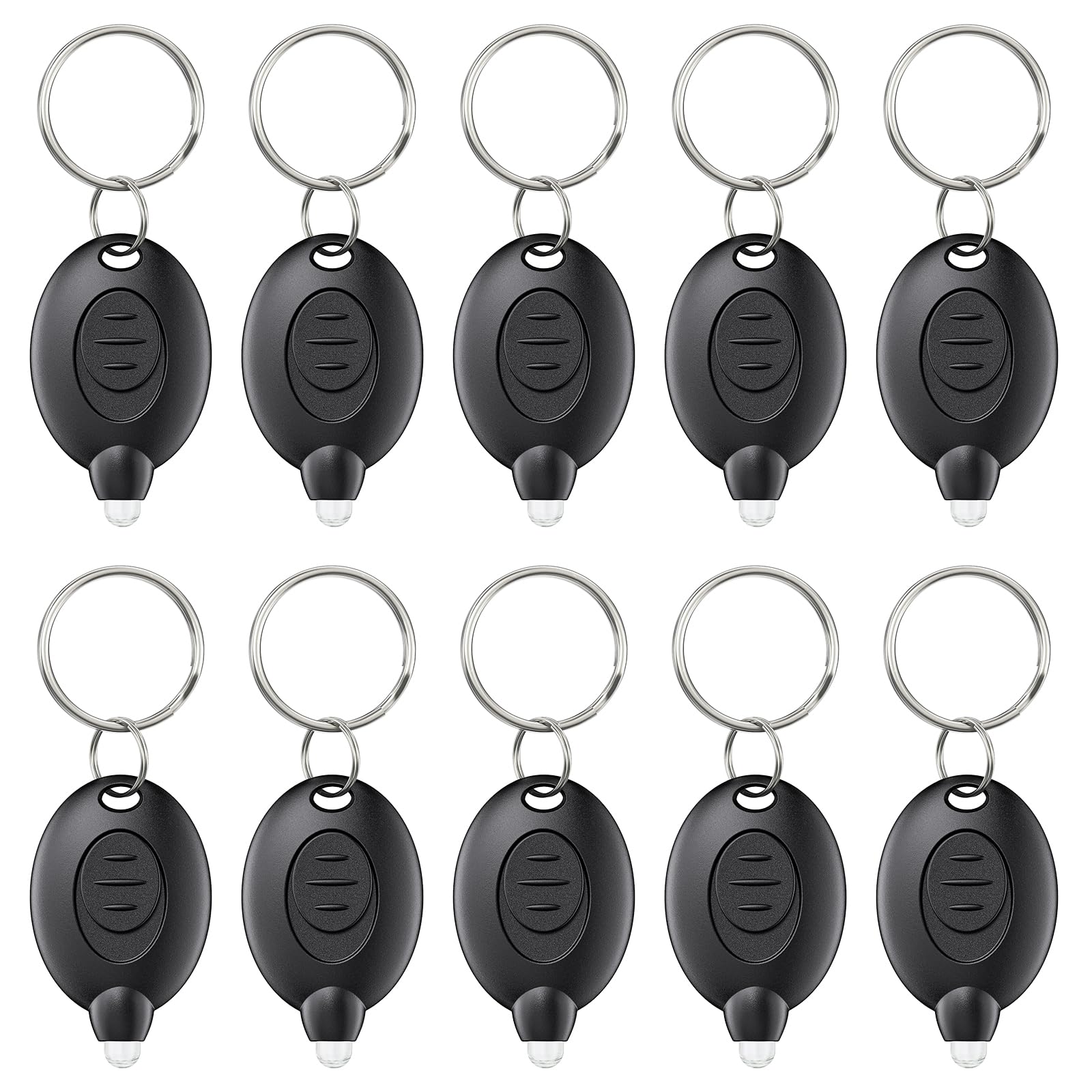 Uniclife 10 Pack LED Keychain Flashlight Mini LED Keychain Light 12 Lumen Portable Ultra Bright Battery Powered Key Ring Torch f