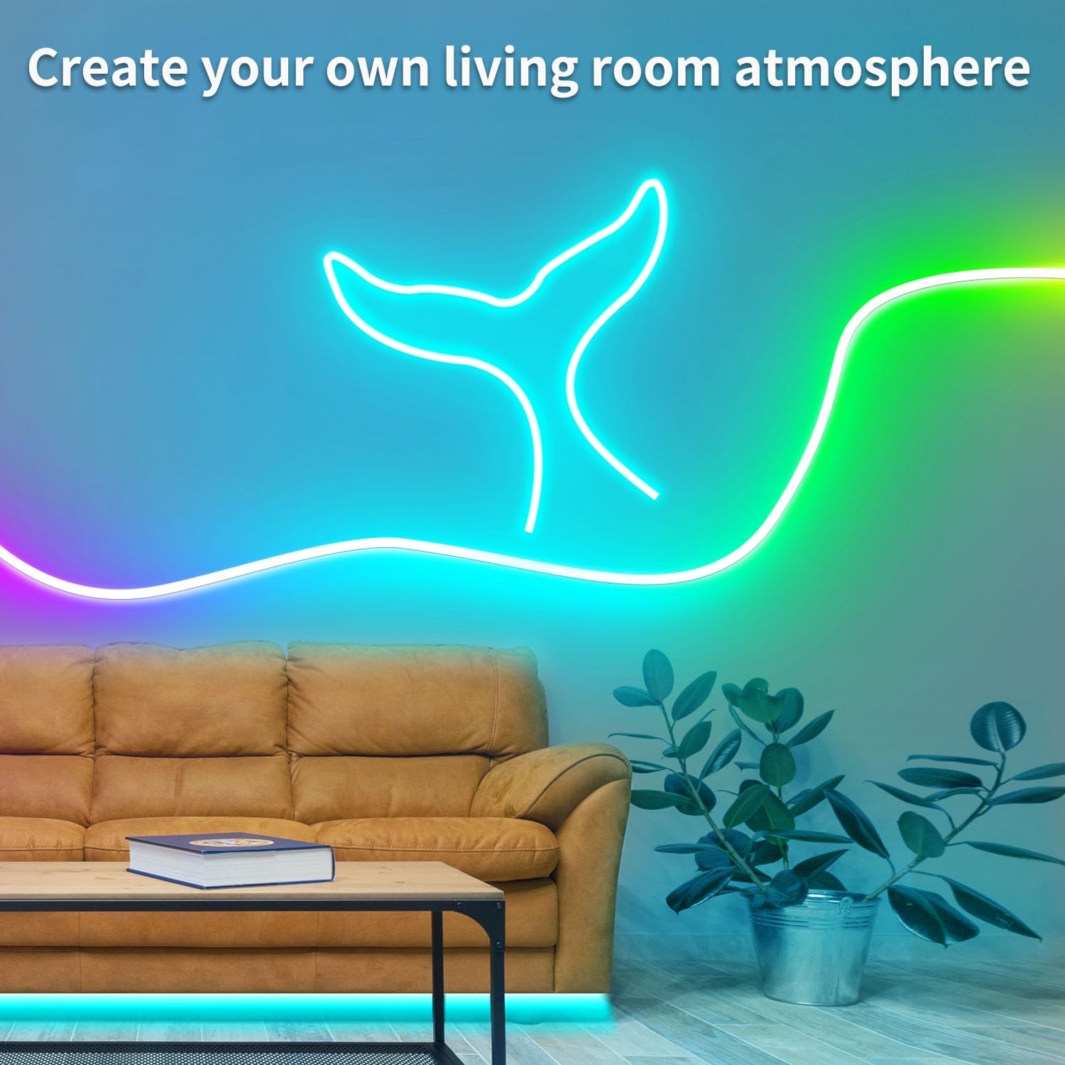 Vimeepro 100Ft Led Neon Rope Lights Music Sync 40Key Remote/App Control, Ip65 Waterproof Flexible Led Rope Lights Outdoor Rgb Neon Lights, Led Neon Strip Lights For Bedroom Indoor.