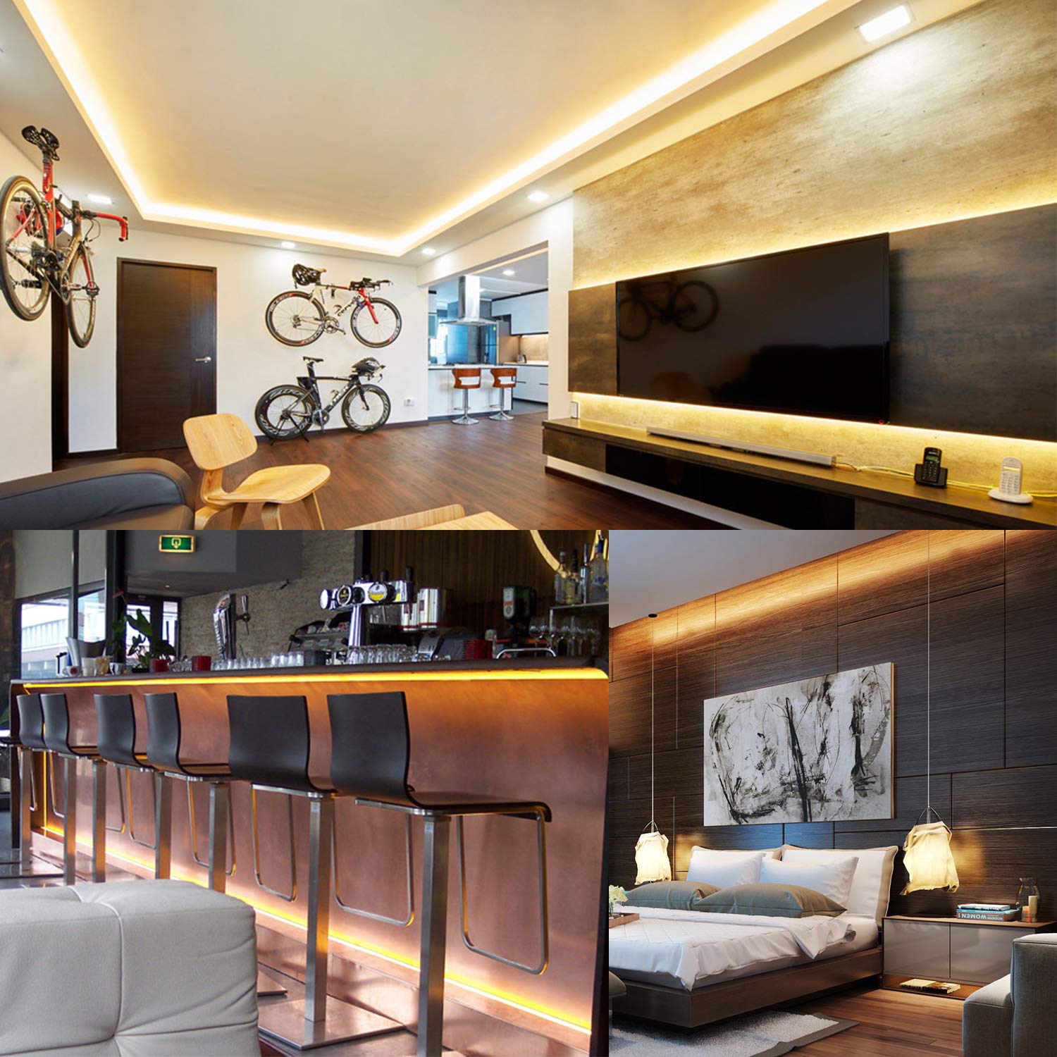 Ollrieu 50Ft 360 Led Rope Lights, 110V Warm White 3000K, Waterproof Classic Clear Rope, Indoor/Outdoor, Patio, Flexible, Linkable, Durable