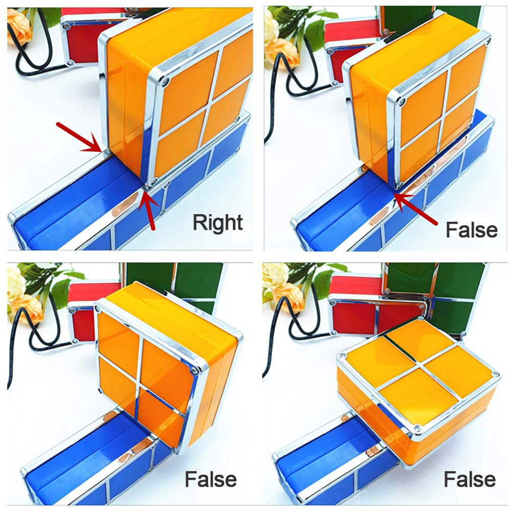 Bitopbi 7 Pcs Stackable Night Light 3D Puzzles Toy 7 Colors Magic Blocks Induction Interlocking Led Novelty Desk Lamp Lighting D