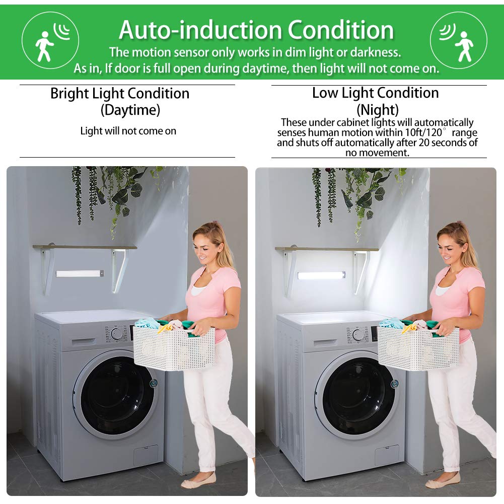 Rechargeable Motion Sensor Led Lights Ultra Thin Softer Under Counter 54-Led Closet Lighting Battery Operated Wireless Kitchen U