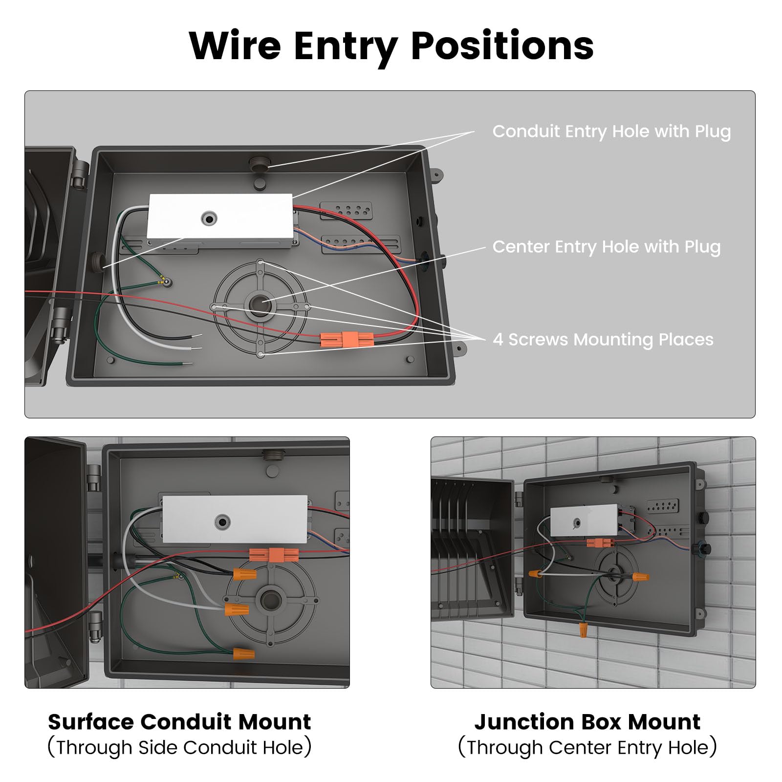 Aphyni 6 Pack 150W Led Wall Pack Light - Dusk To Dawn, 22500Lm, Ip65 Waterproof,