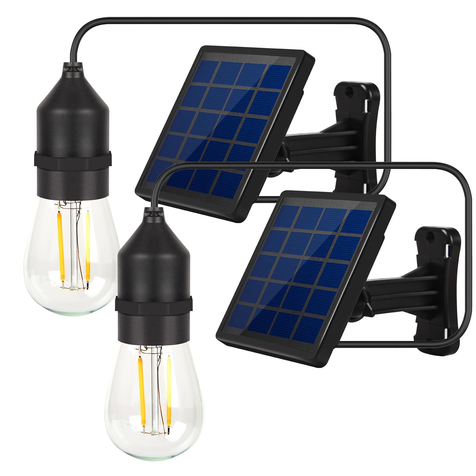 Ousam Led Solar Light Bulb Dusk to Dawn Solar Lights Indoor Waterproof 3000K with Cable 9.8FT Portable Hanging Pendant for Replacement DIY  Chicken Coop  Outdoor 2 Pack