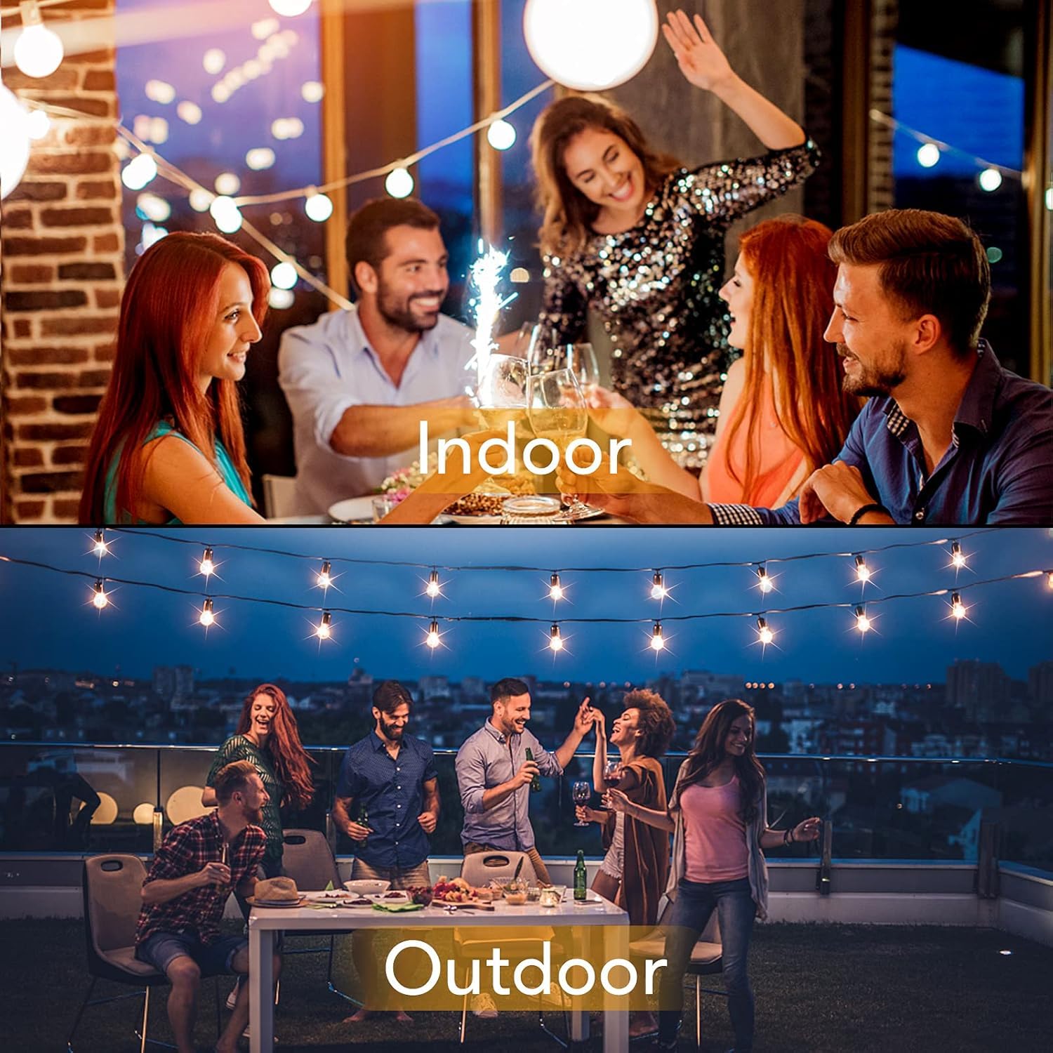 60Ft Outdoor String Lights Waterproof, Bright 2700K Led Patio Lights String With 30+1 G40 Shatterproof Globe Bulbs, Connectable