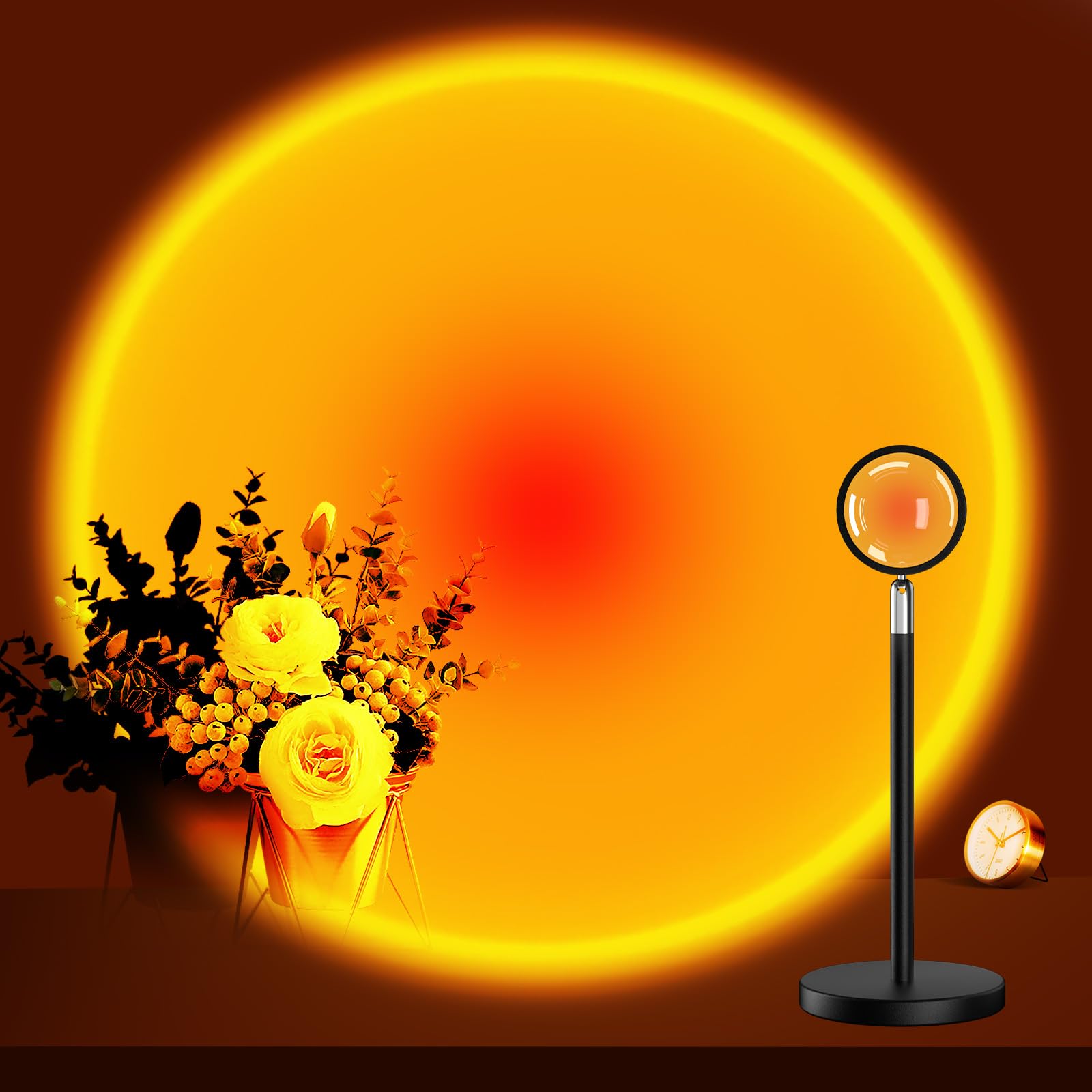 Neroupe Sunset Lamp Projector, 180? Adjustable LED Mood Light, Sunset Red, Model N04
