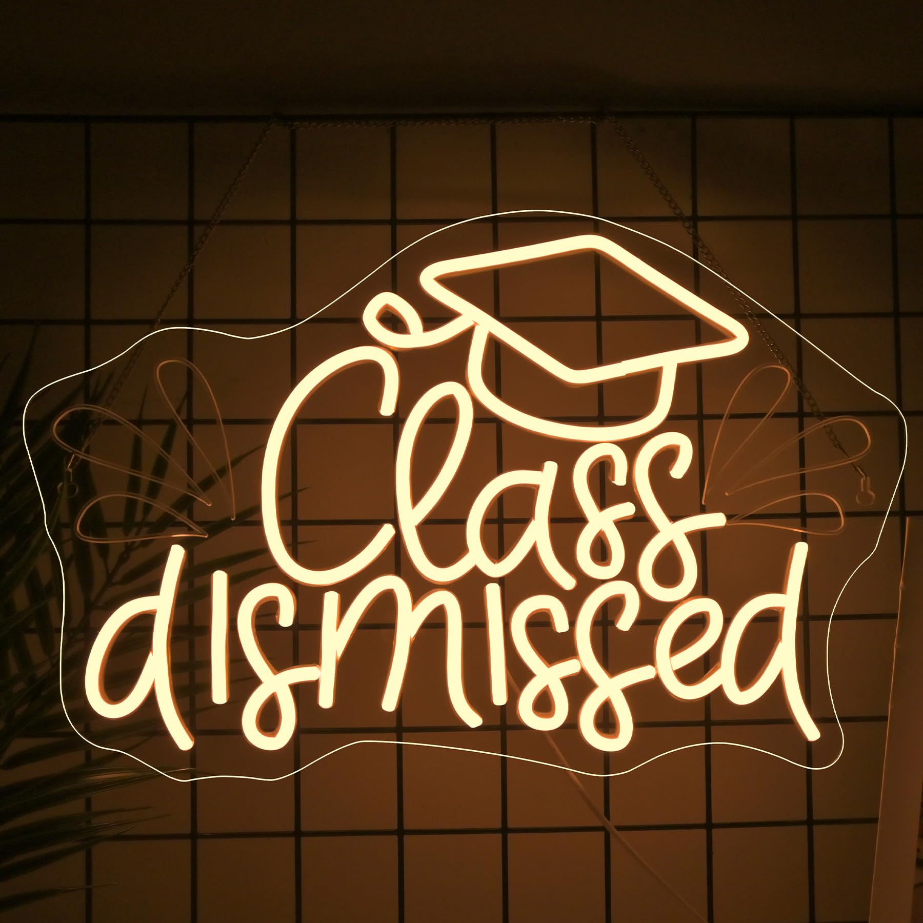 Nosun Class Dismissed Neon Sign Class Neon Signs For Wall Decor Warm White Led Signs For Classmates Friends Family Usb Neon Word Sign For Party Club Light Up Sign The Best Gift For Graduating Friend