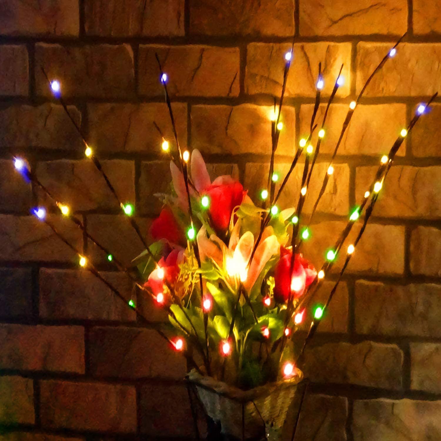 MENCH Branch Lights,6 Pcs Twig Light USB&Battery Powered 8 Flashing Modes by Remote Control.Branch Lights for Indoor and Outdoor