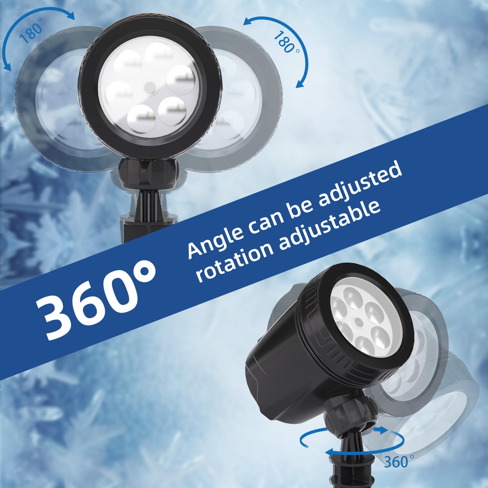 Snowflake Projection Light, Christmas Outdoor High Definition Single Head Snowflake Light, Led Snowfall Spotlight With Ip65 Wate