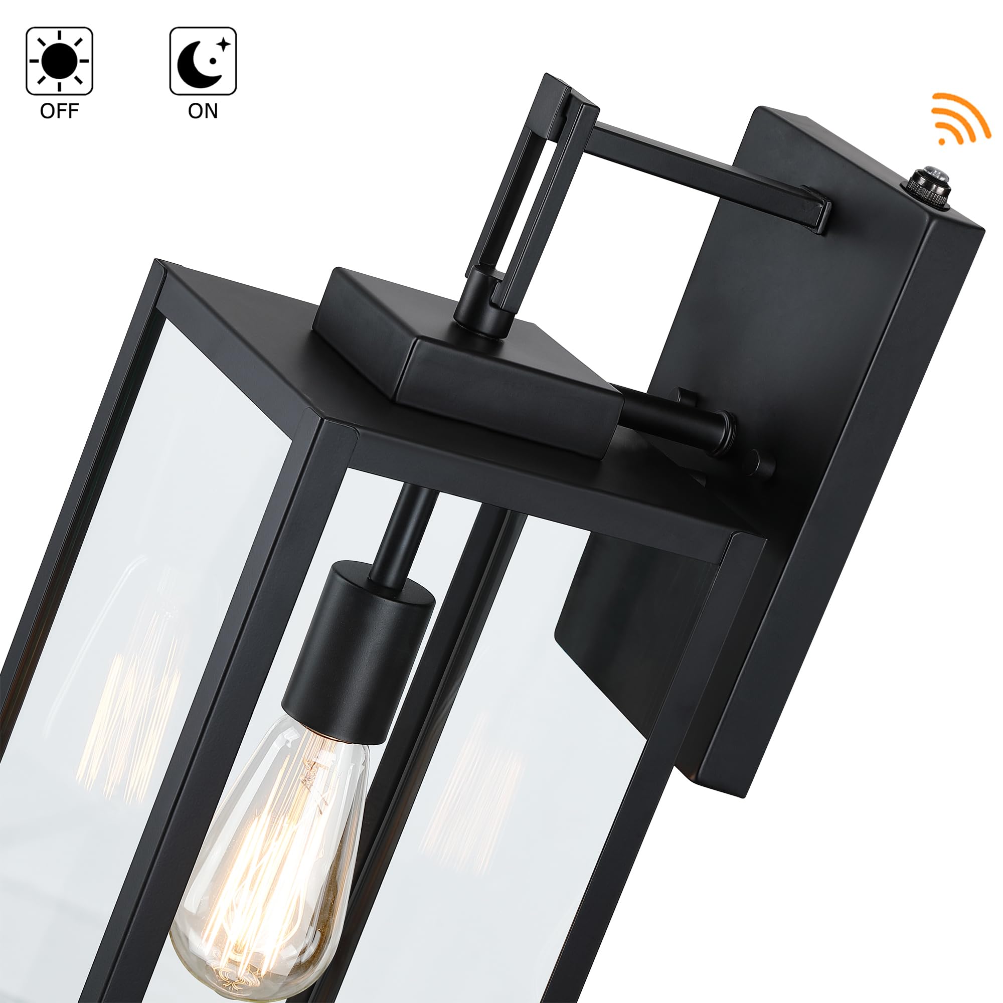 Faymart 22&quot; Dusk To Dawn Outdoor Wall Light With Photocell Sensor - Extra Large Metal Lantern