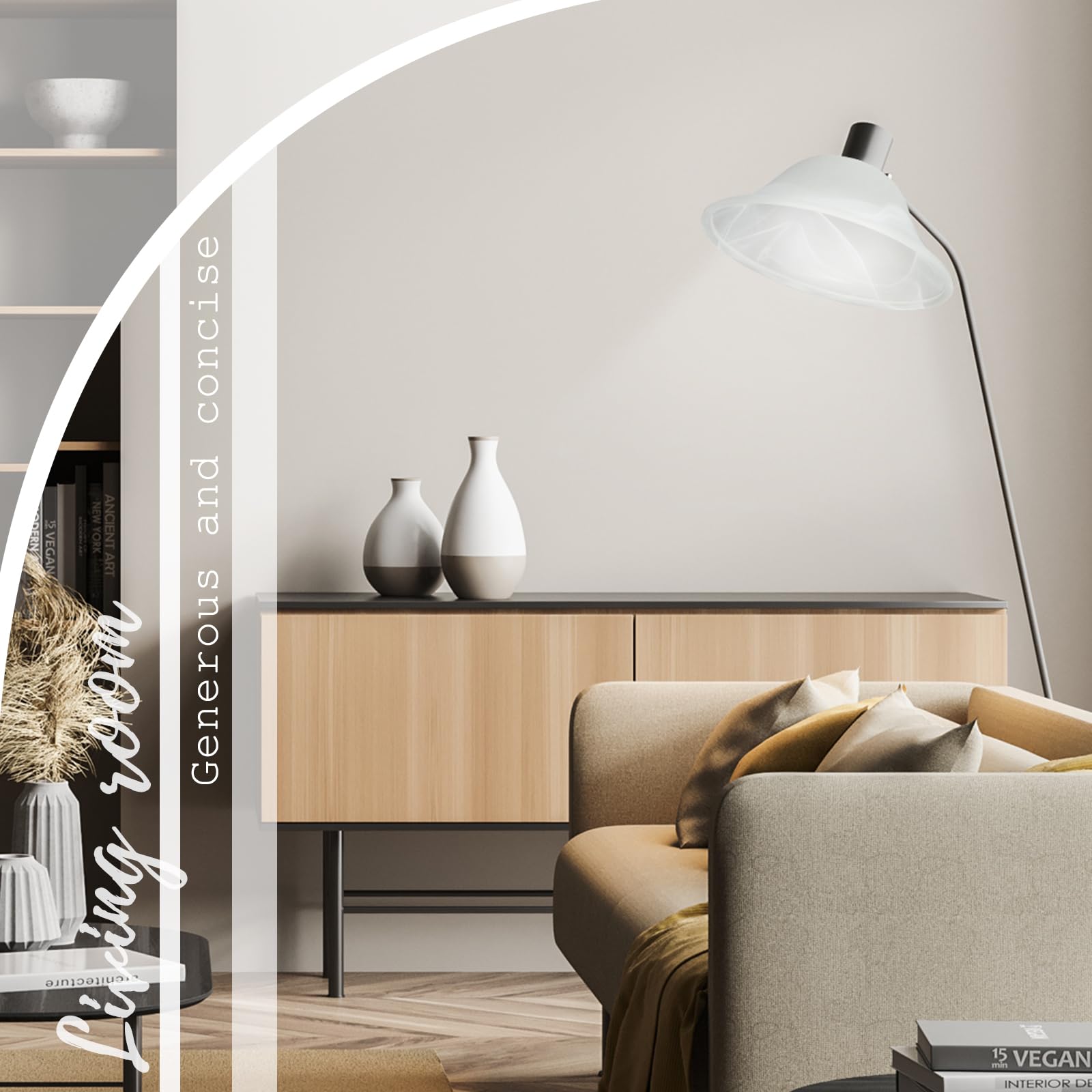 Huquary Lamp Glass Shades For Floor Lamp Elegant Cover Light Fixture Shade Light Fixture Replacement(9.5 X 4.2 X 1.63 Inch,Styli