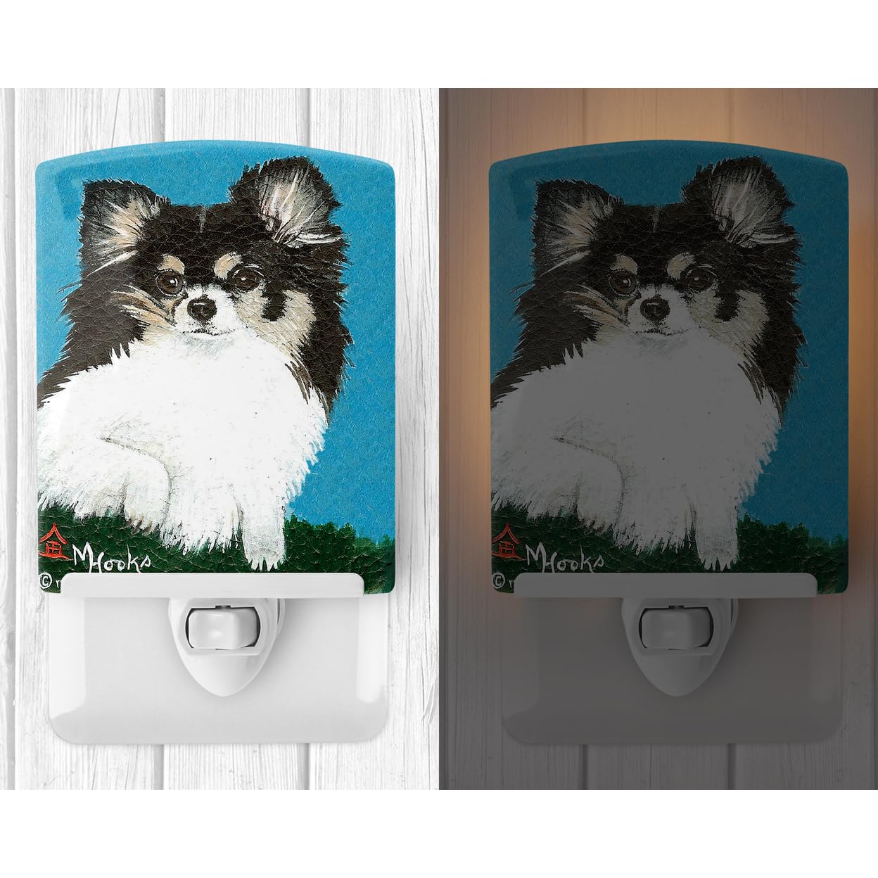 Carolines Treasures Night Light, Chihuahua Cute Face, Ceramic, UL-Certified, 6x4x3 inches, Ideal for Bedroom, Bathroom, Nursery