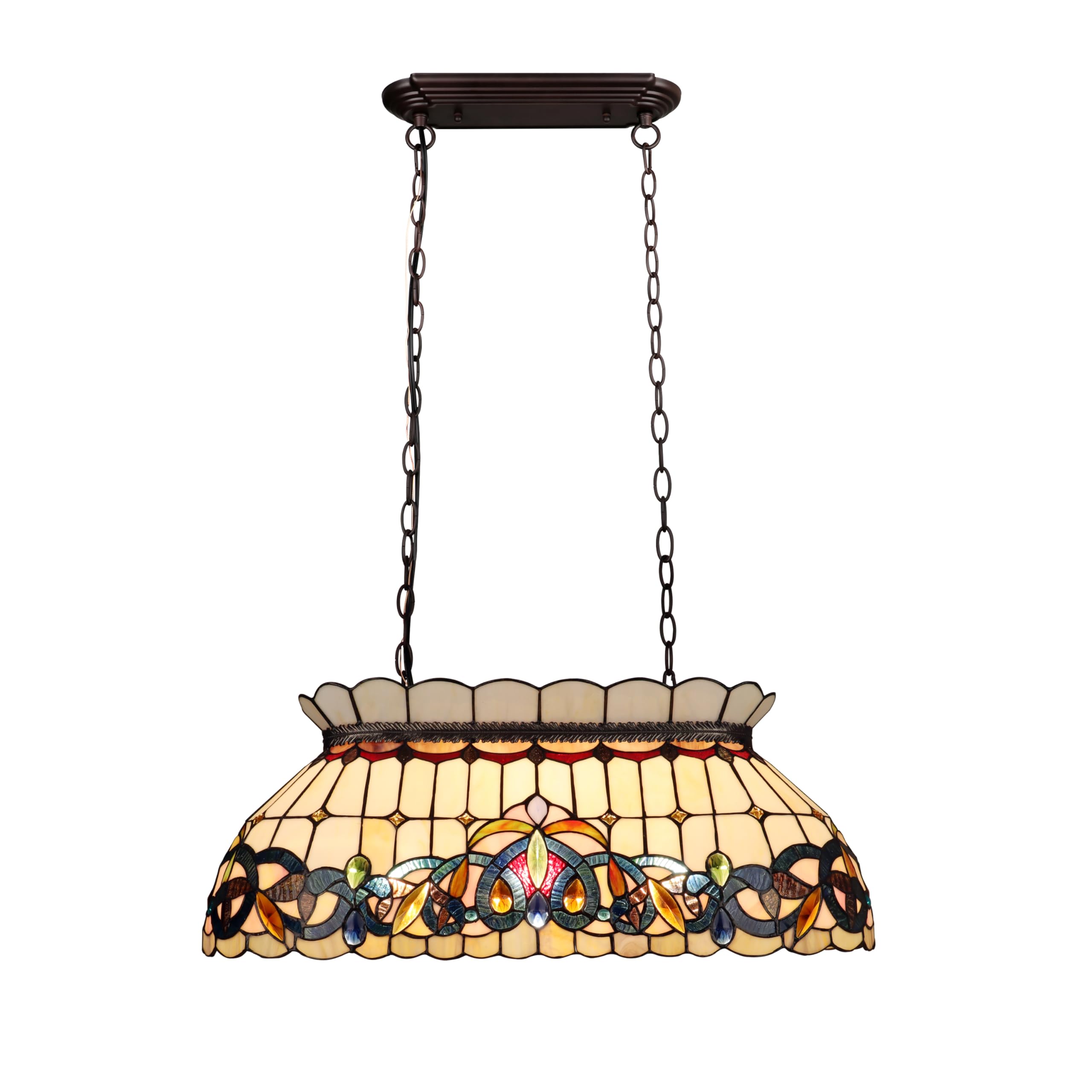 SERENITY Victorian-Style 3-Light Dark Bronze Finish Island Pendant 28 Wide