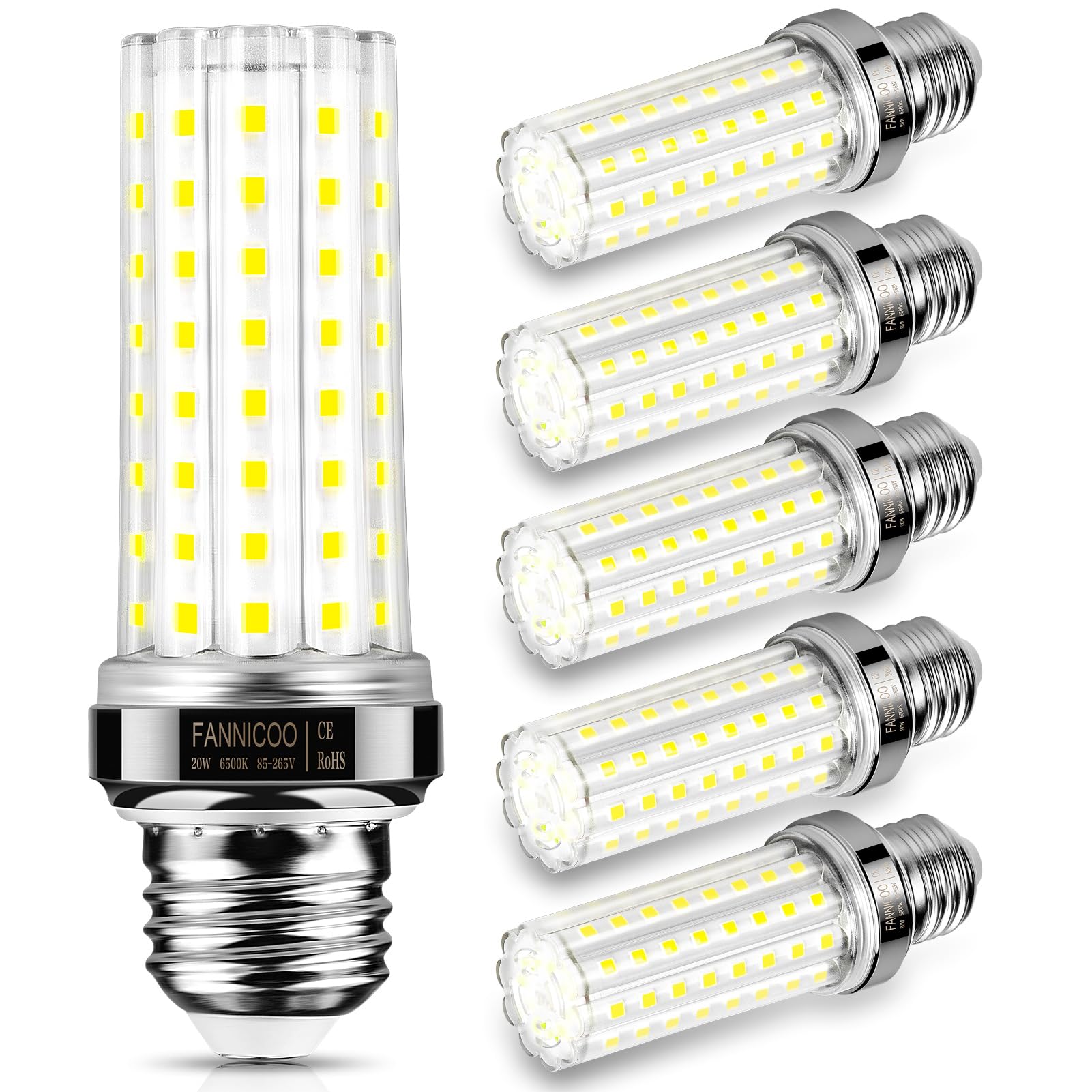 Led Light Bulb 150W Equivalent 2000Lumen 6500K Cool Daylight White 20W Led Corn Light Bulb E26/E27 Base Non-Dimmable Ceiling Fan