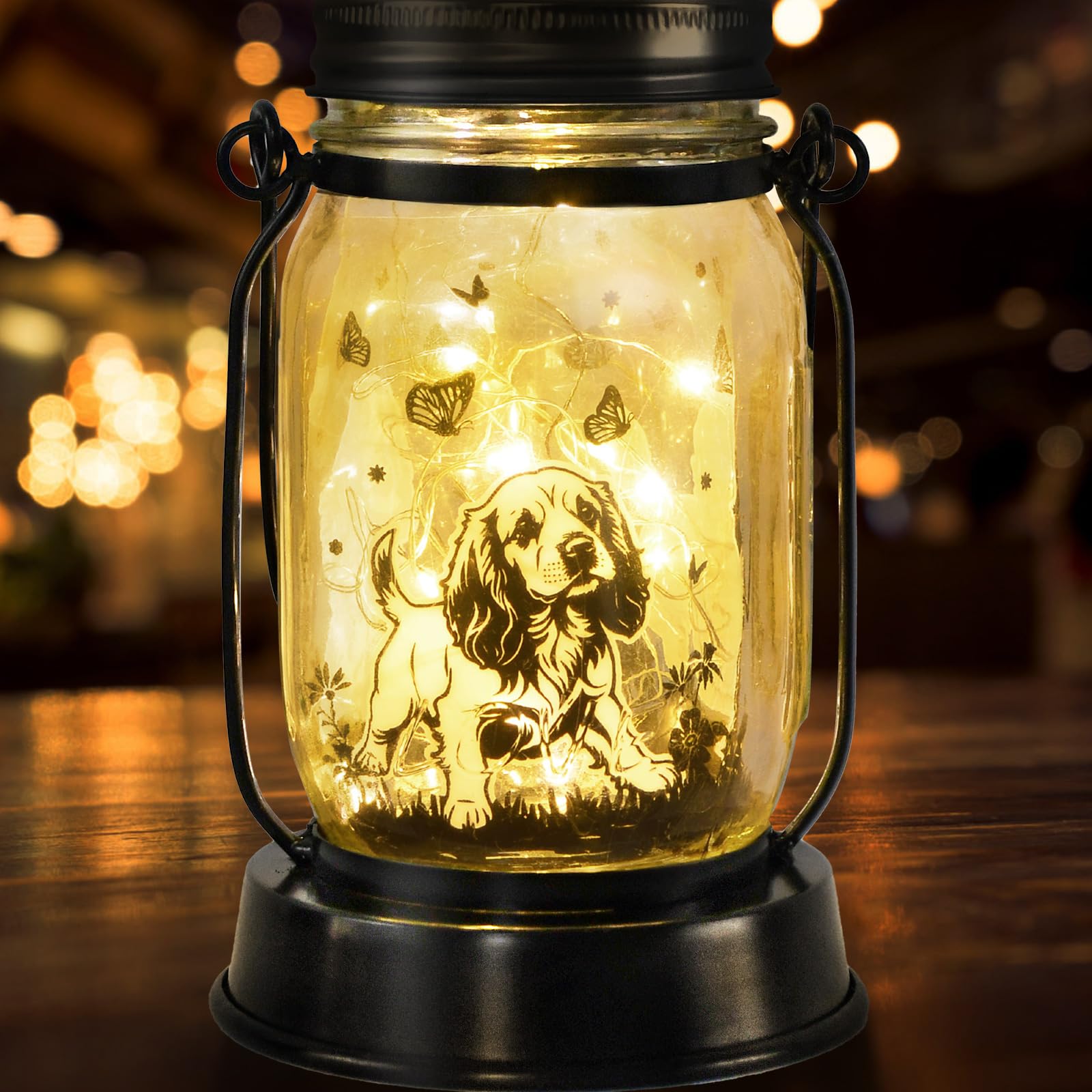 Cocker Spaniel Dog Gifts For Women/Men Cocker Spaniel Solar Lanterns Birthday Dog Lovers Lantern Pet Loss Dog Memorial Lights So