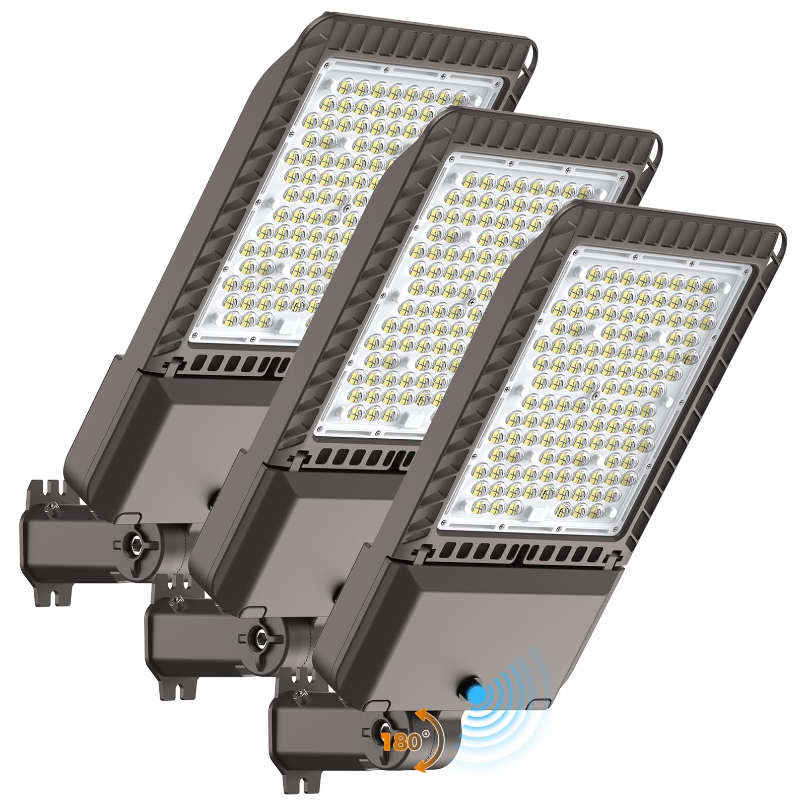 Aikvsxer 340W Led Parking Lot Light 85000Lm 6000K Daylight Dusk To Dawn Photocell Commercial Outdoor Lighting  Ip65 Waterproof 11 Years Lifespan For Parking Street Yard Garage Warehouse 3 Pack