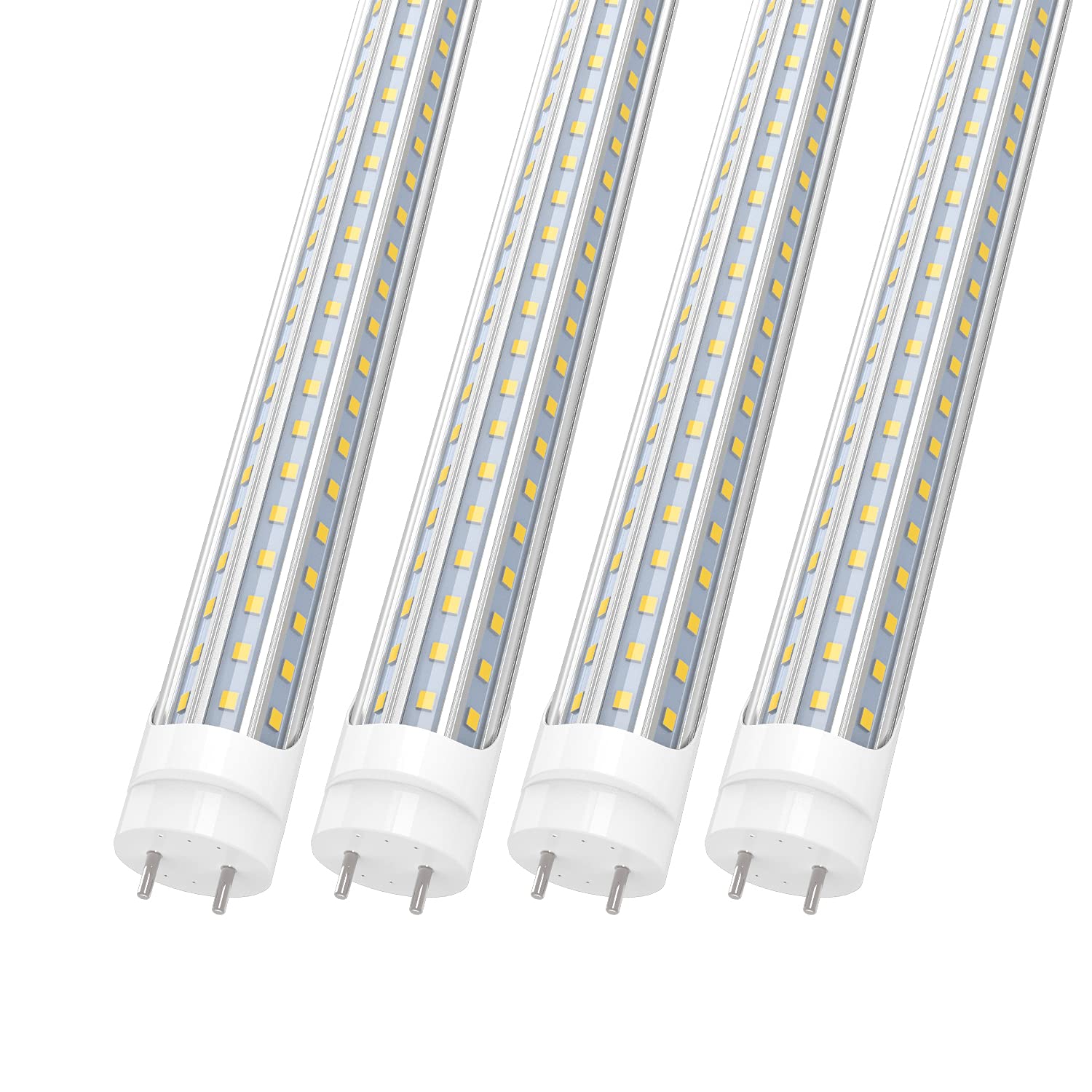 SHOPLED T8 LED Bulbs 4FT, 36W, Cool White, Type B, D-Shaped, Double Ended Power, 4 Pack, Model SWT82436A4120