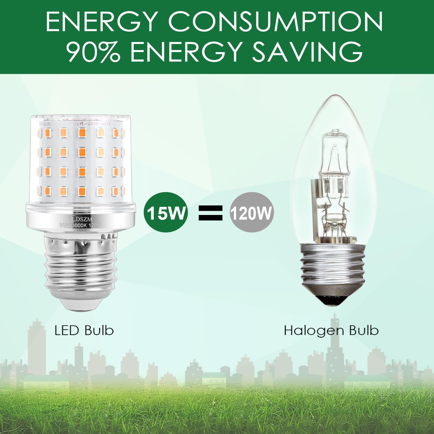 Ldszm Small Light Bulb A15/G45 Shape Size Super Bright 15W Led Corn Bulbs 120 Watt Equivalent 1200Lm Warm White 3000K E26/E27 Ba