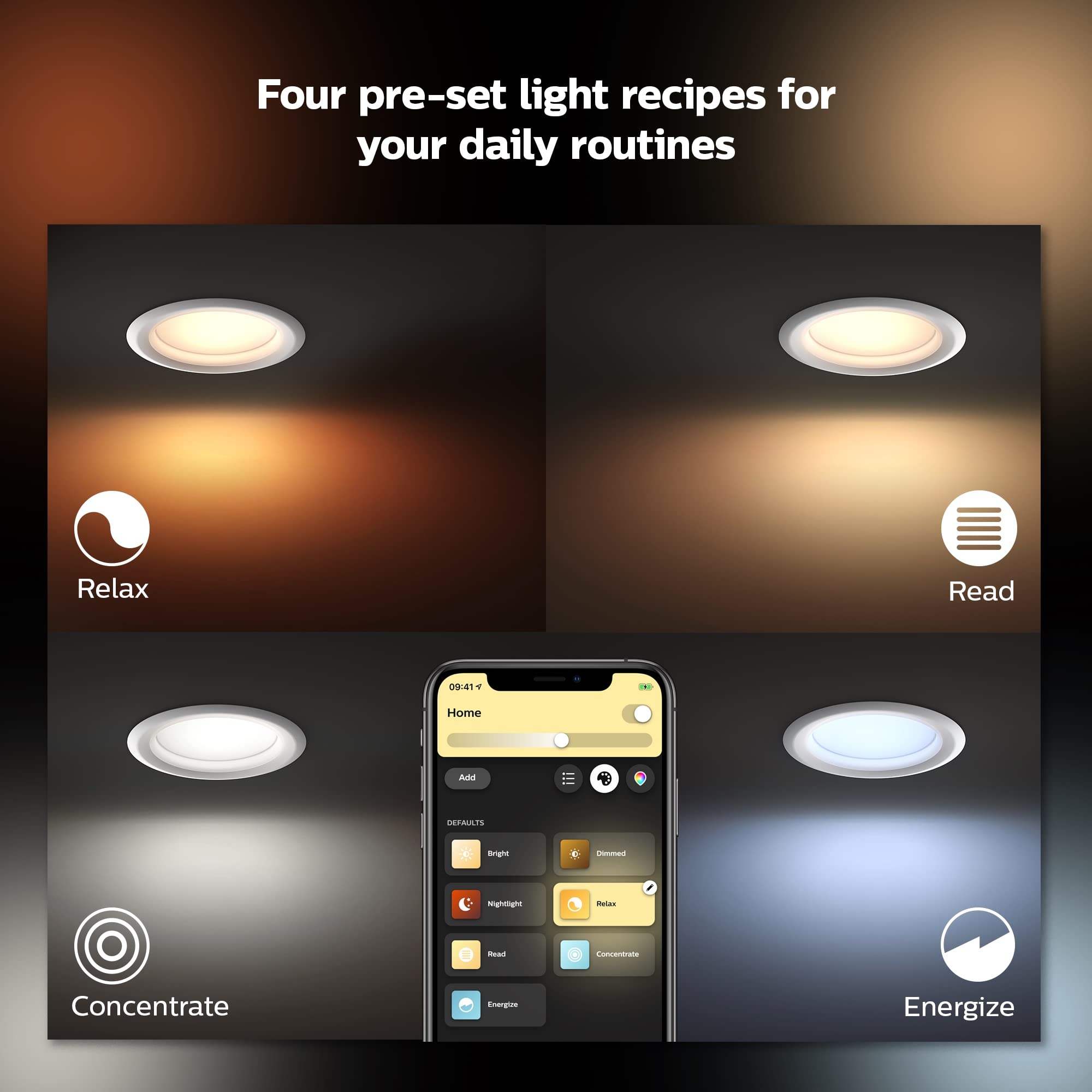 Philips Hue White Ambiance Extra Bright High Lumen Dimmable Led Smart Retrofit Recessed 6'' Downlight Compatible With Amazon Ale