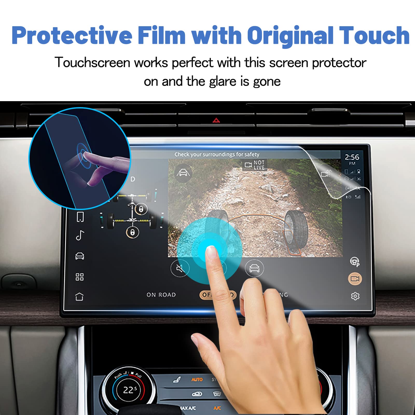 Shaohao For 2023 Range Rover Screen Protector, Dual Curved Floating Touchscreen Protector For 2023 Land Rover Range Rover Pivi P