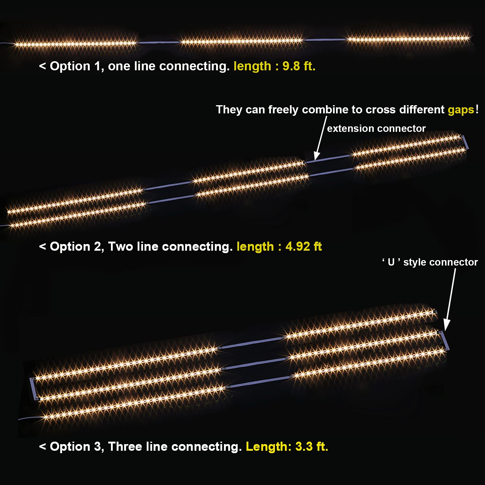 WOBANE Under Cabinet LED Lighting Kit, 6 PCS Warm White Strip Lights, Dimmable, 6x20 inch, Model LED Cabinet Light CS6