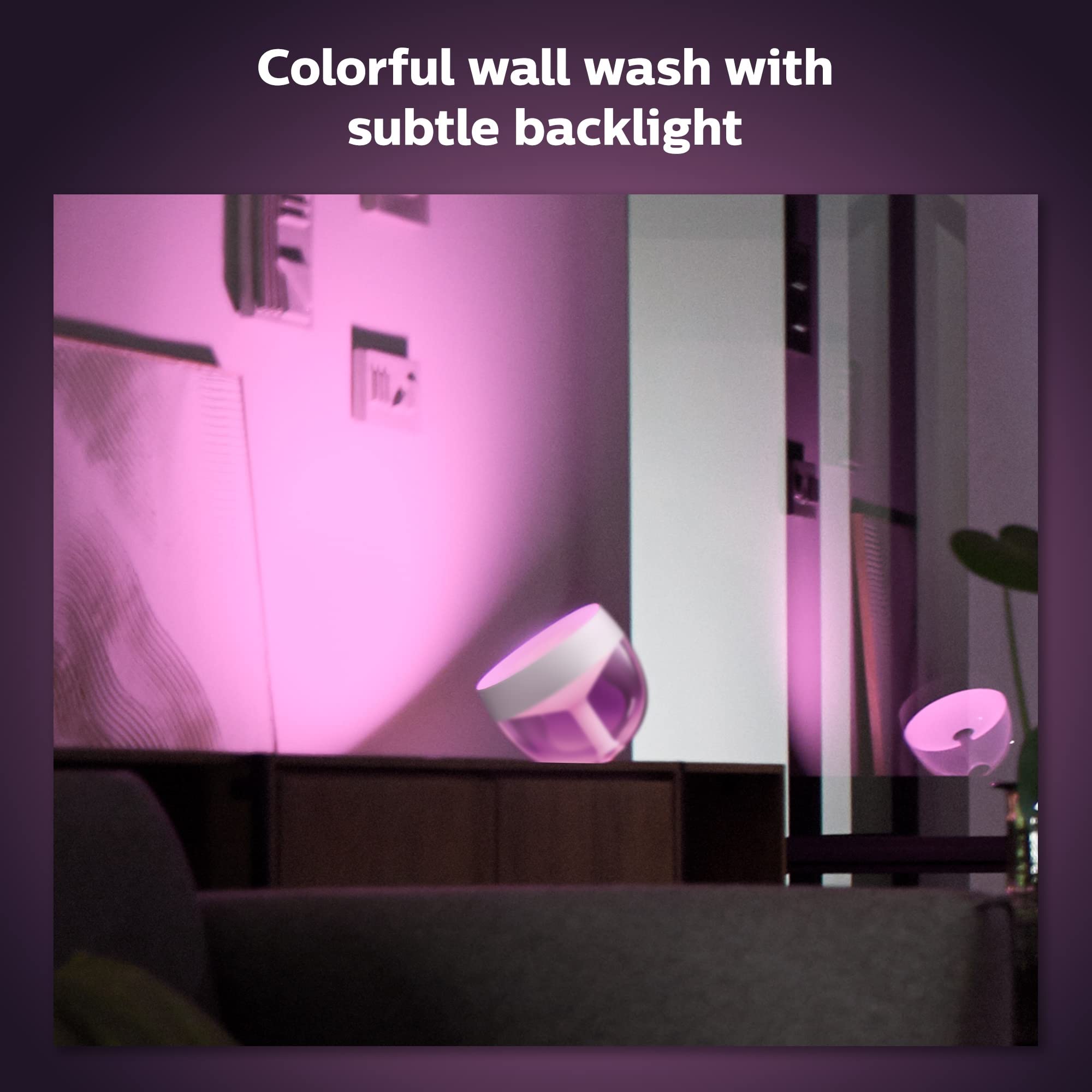 Philips Hue Iris Smart Table Lamp - Color-Changing LED - 1 Pack - White Metal - Model 561795 - Works with Alexa, Google Assistant, Apple Homekit