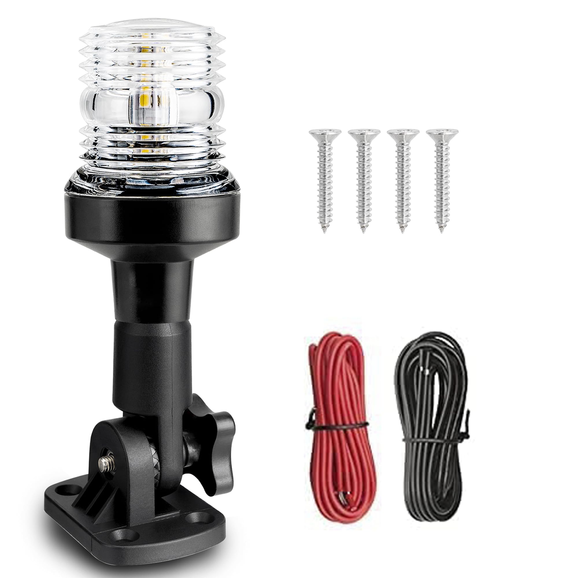 Young Marine Boat Anchor Light 360° White LED 3-Nautical Mile 12-24V 6in Foldable Model LT-1001